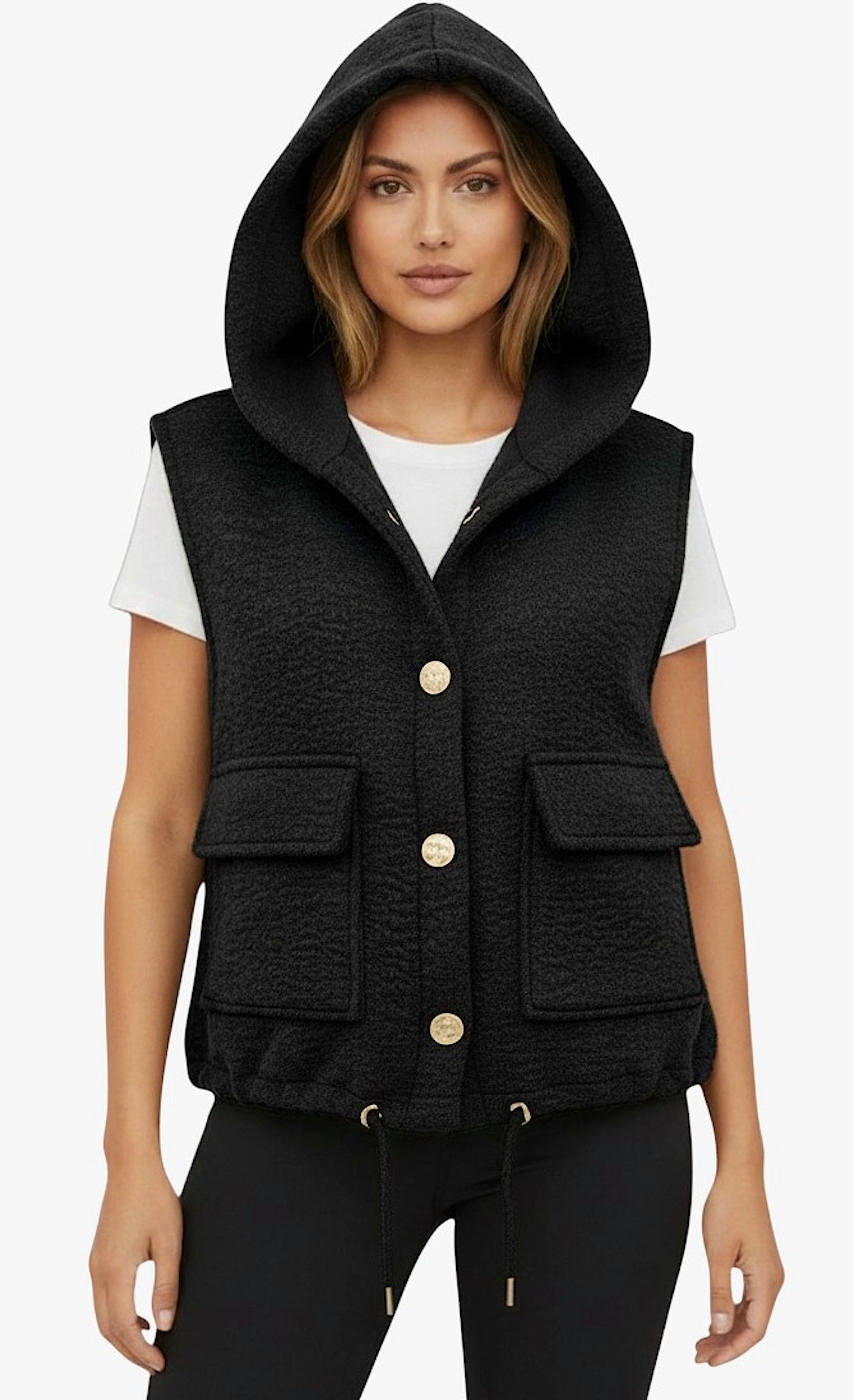 Worldclassca Fellimitatweste Worldclassca Teddy Weste Warm Kuschelig mit Kapuze Winter Ärmellos Neue Kollektion - Stilvolle und gemütliche Mode für Damen