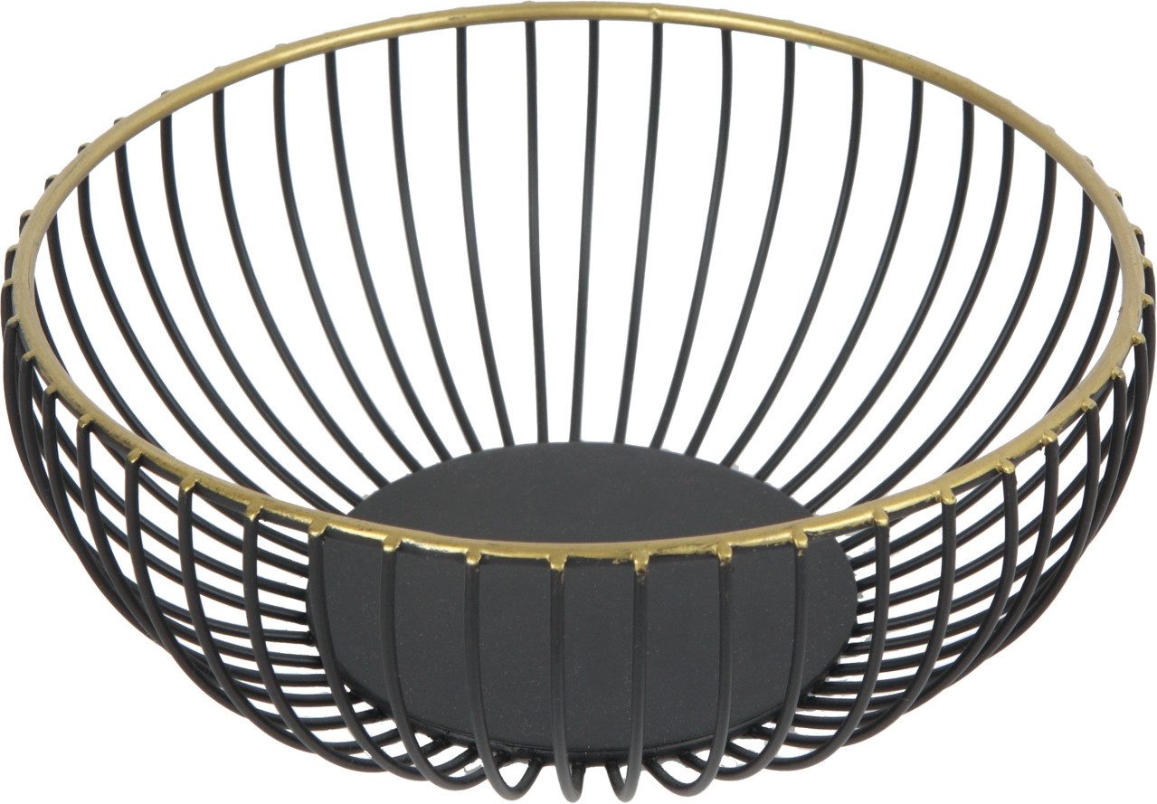 Trend Line Dekoschale TrendLine Dekokorb Metall 18 x 6,5 cm schwarz-gold