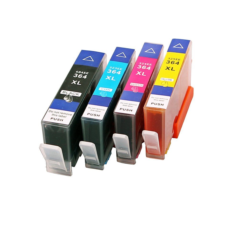 ABC Tintenpatrone (Kompatibles Set 4x Patrone für HP 364XL DeskJet 3070A 3520, 445 D5460 Officejet 4610 4620 4622 7515 Photosmart 5510 5514 5515 5520)