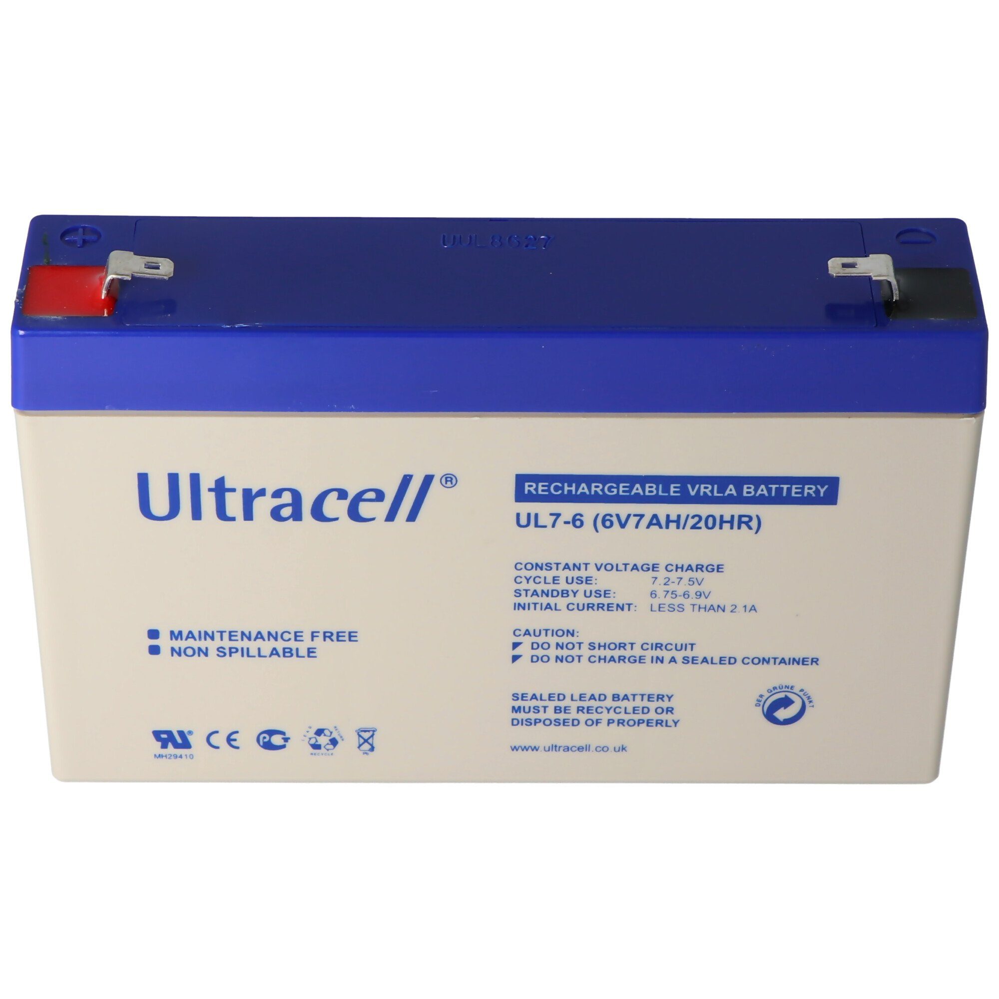 Ultracell Ultracell UL7-6 Blei mAh Faston Akku Akku mit Volt V) 7000 Kontakten (6,0 7Ah 4,8mm 6
