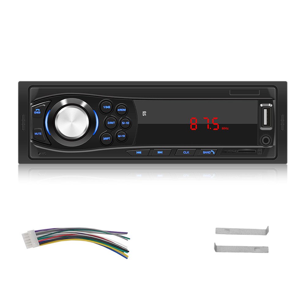 Hikity Autoradio1 DIN 12V Autoradio Mp3 Player USB/TF/AUX-IN Autoradio