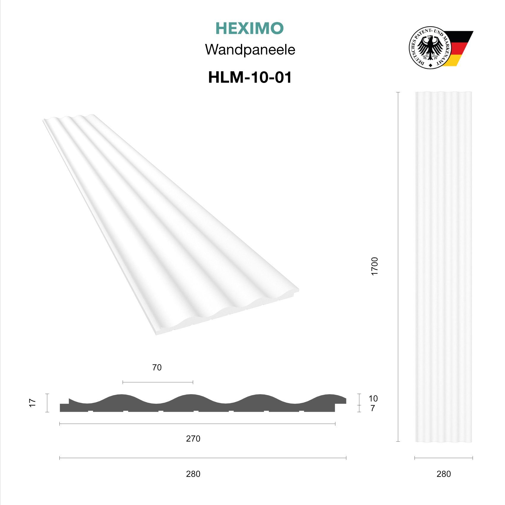 HEXIMO Wanddekoobjekt HLM-10-01 (Lamellenwand (1.84 m) günstig online kaufen