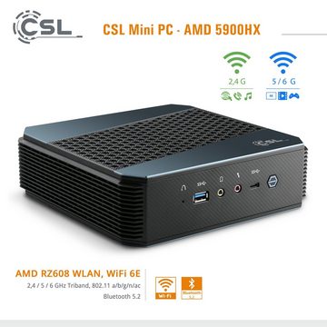 CSL AMD 5900HX / 64GB / Windows 11 Home Gaming-PC (AMD 5900HX, AMD Radeon Graphics, 64 GB RAM, 4000 GB SSD)