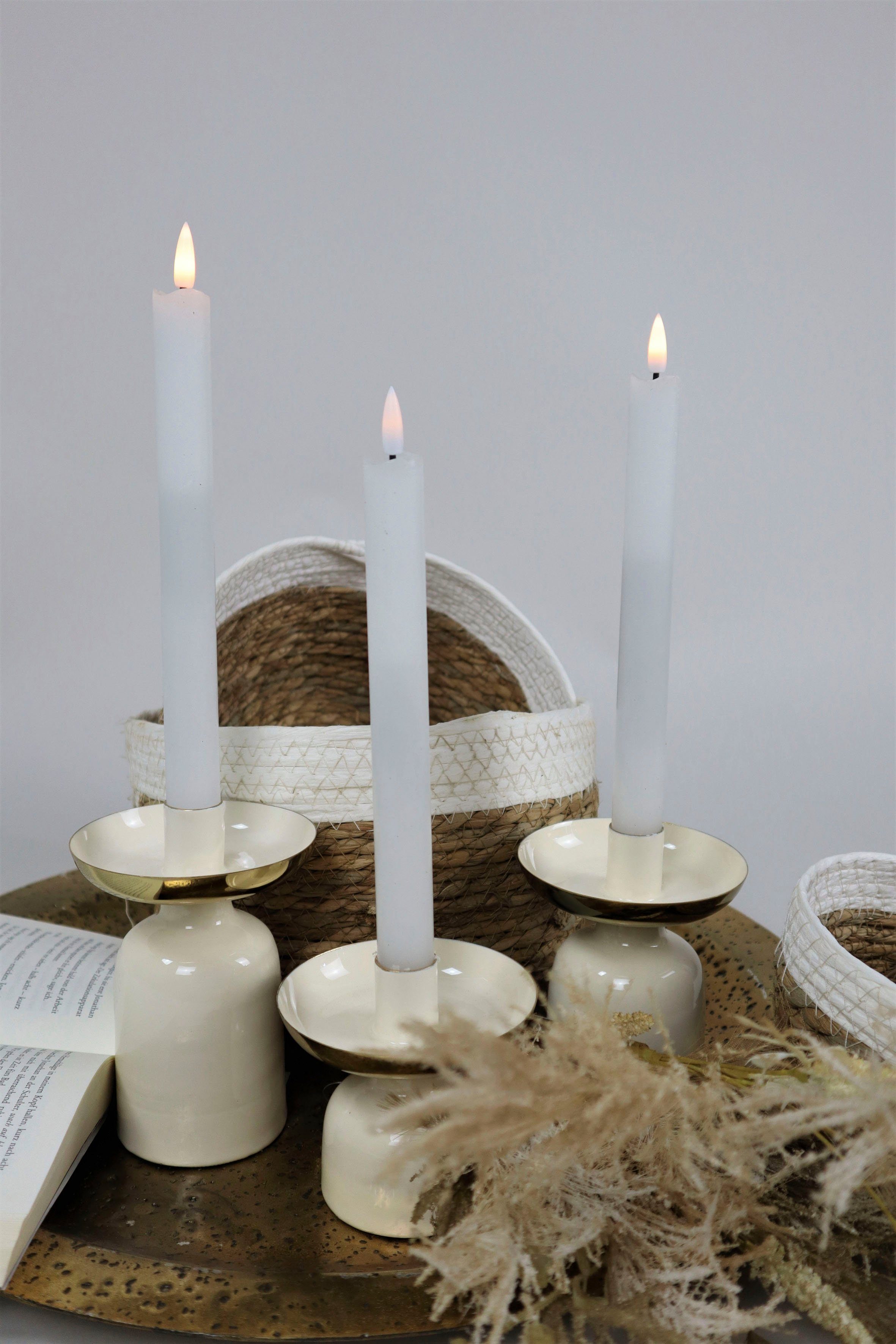 Kerzenständer (Set, aus Design weiß AM Metall St), 2 Stabkerzenhalter