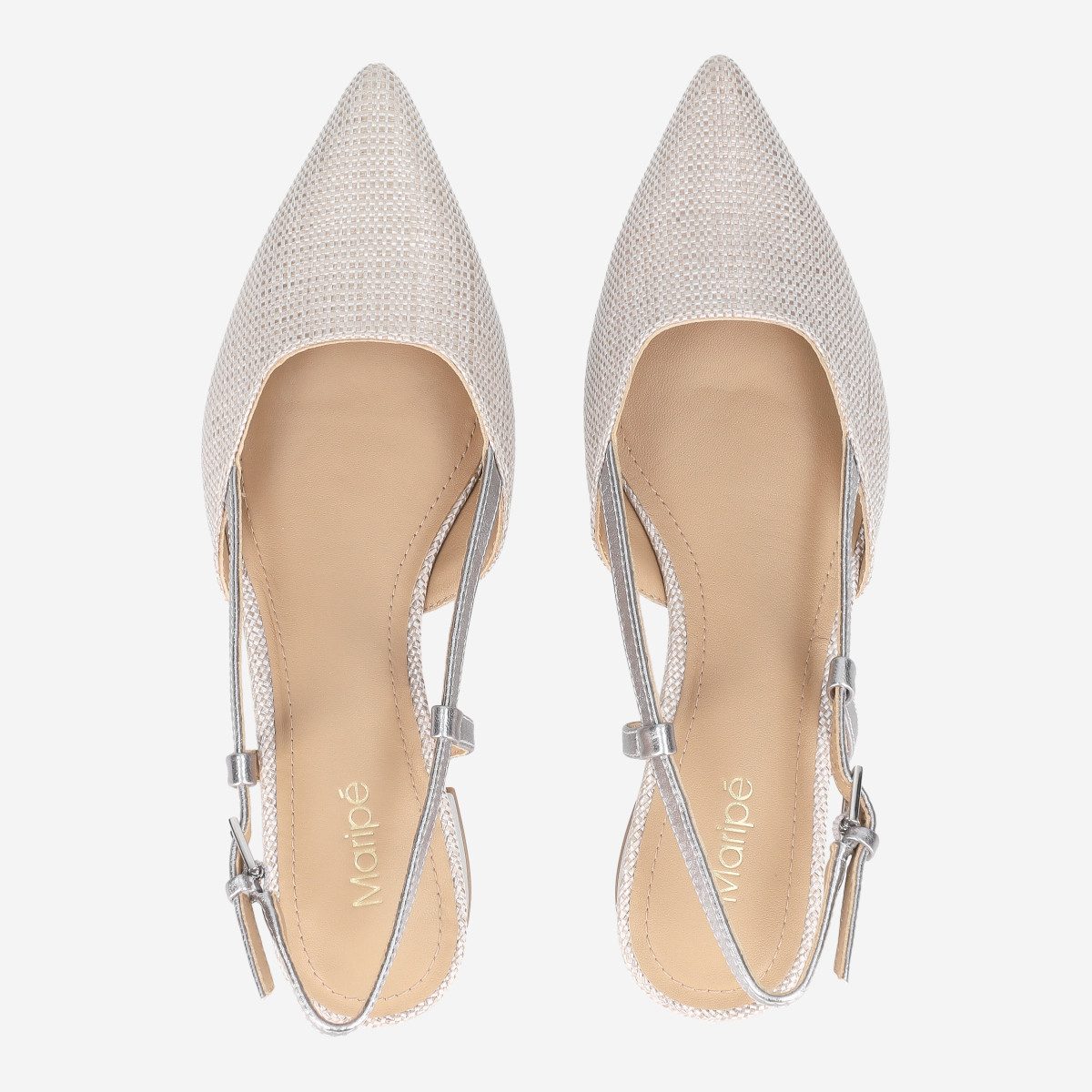 Maripé Maripé ARIZONA V.5 SILVER, Peeptoes & Slingpumps, Beige, Damen Peeptoepumps