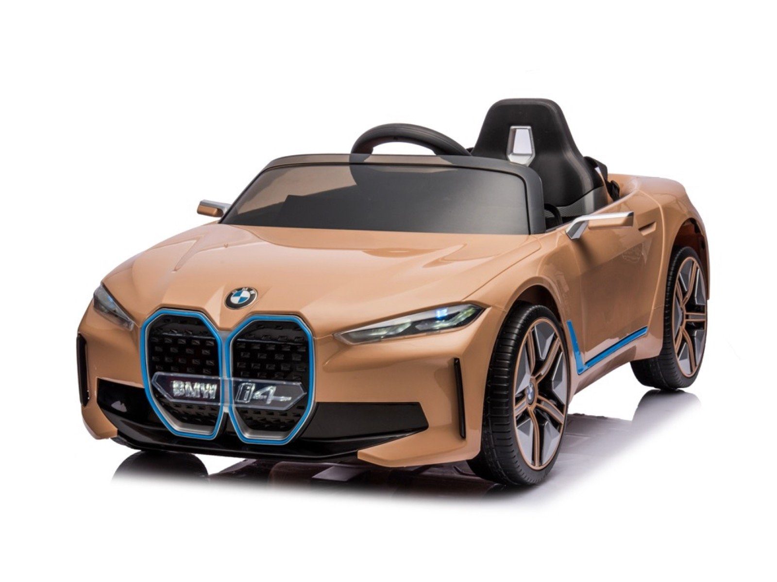 TPFLiving Elektro-Kinderauto BMW i4 - bronze - Farbe: bronze, Belastbarkeit 30 kg, Elektro Go-Kart - Kinder Elektrofahrzeug Kinderauto elektro