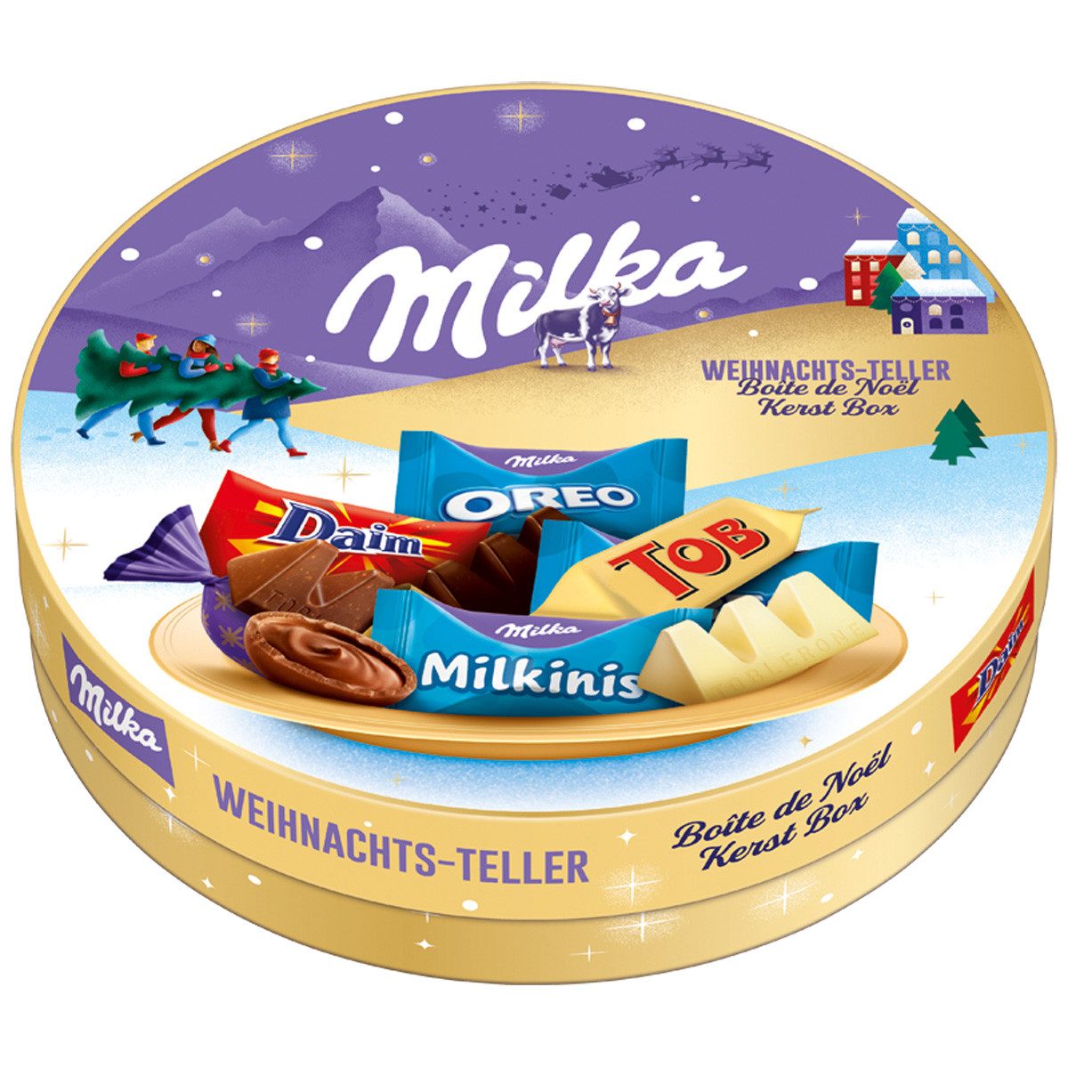 MILKA Schokolade, Milka Friends Weihnachts Teller Mix aus verschiedenen Schokoladen 198g