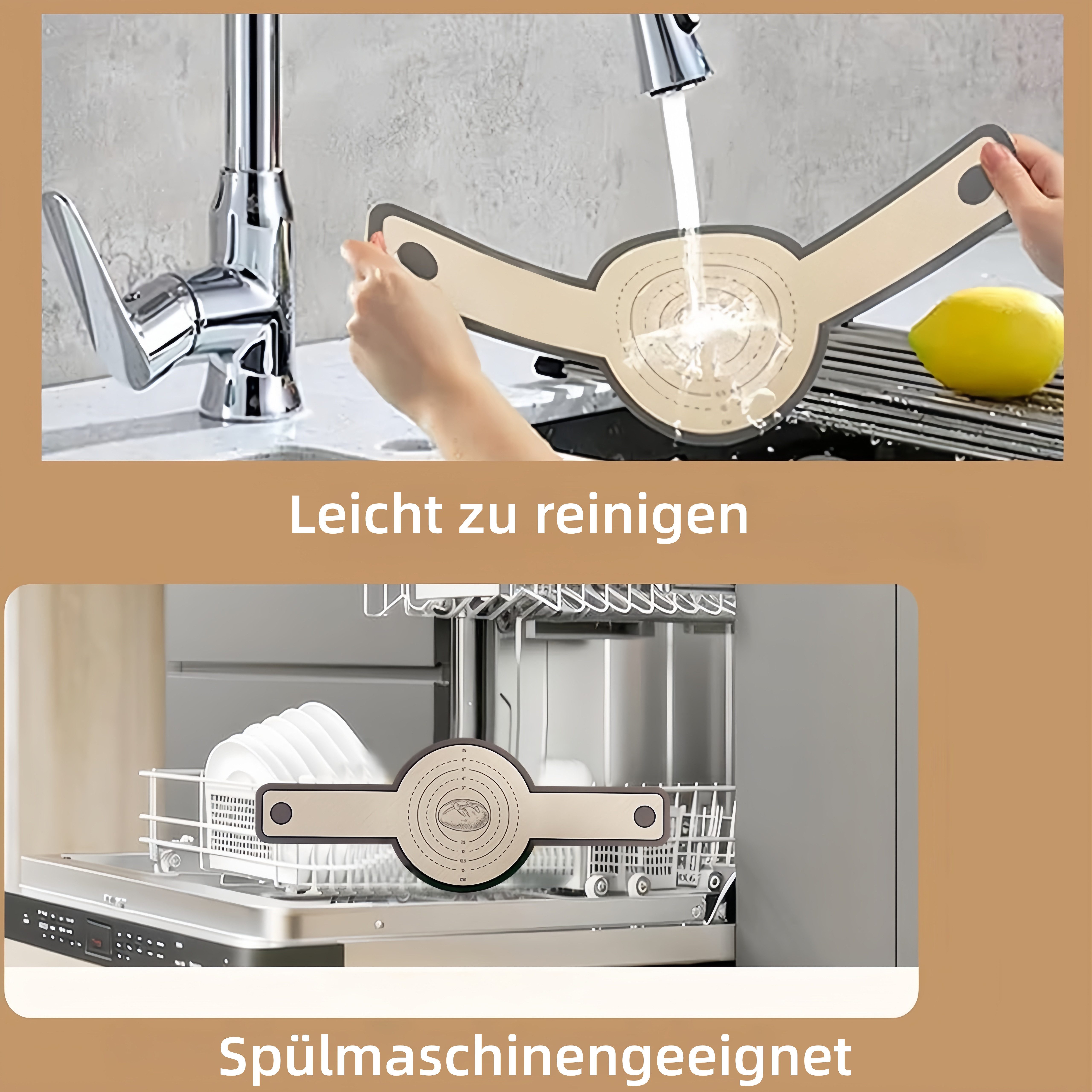 FOUORTUNATE-BEE Backmatte 2 Runde Backmatten für Brot, wiederverwendbar & leicht zu reinigen, (2-tlg), Backmatten mit Griffen für Teig, Brot und Ofengebrauch – Bild 4 von 5