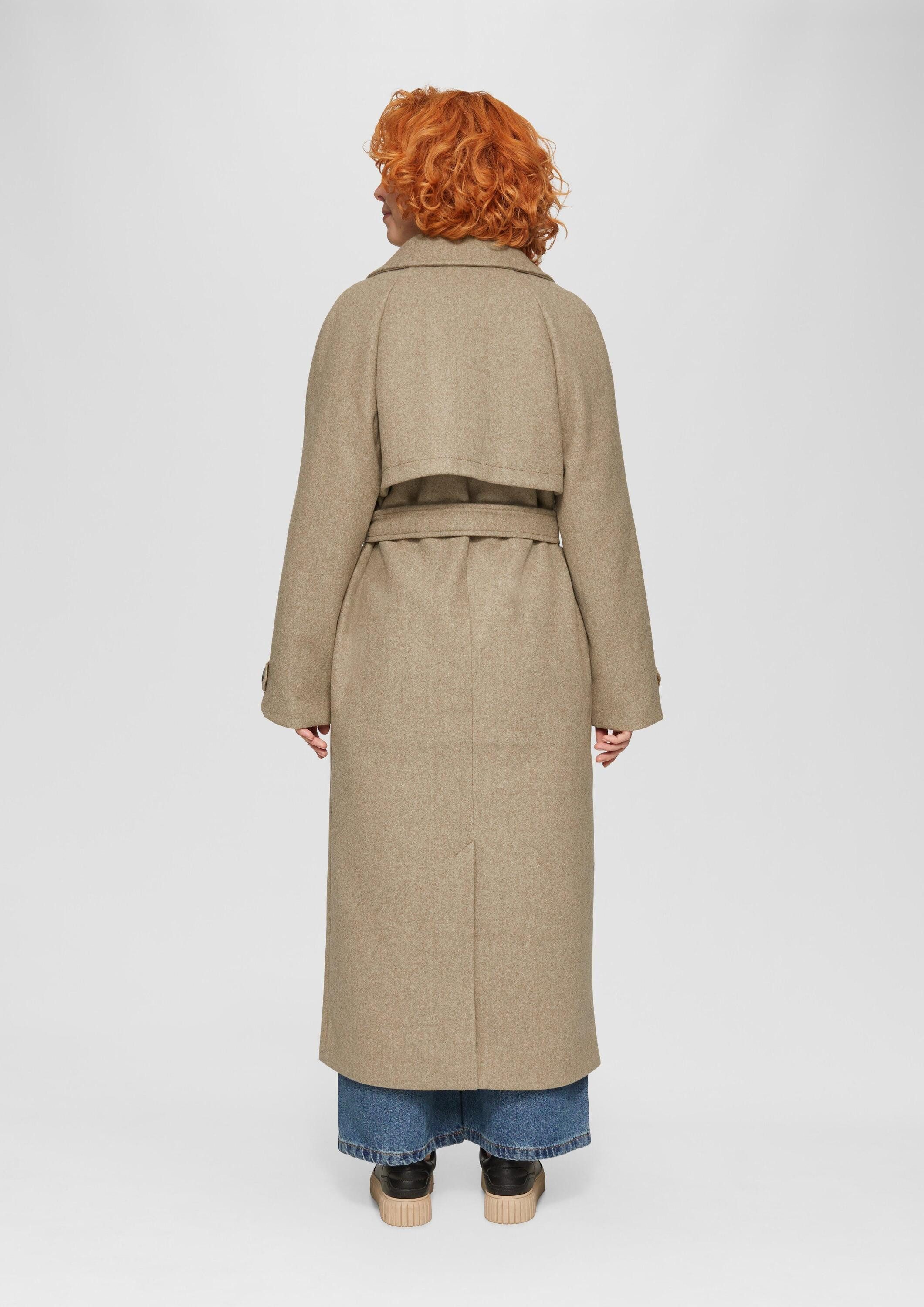 QS Trenchcoat Outdoor-Mantel Trenchcoat in Wolloptik