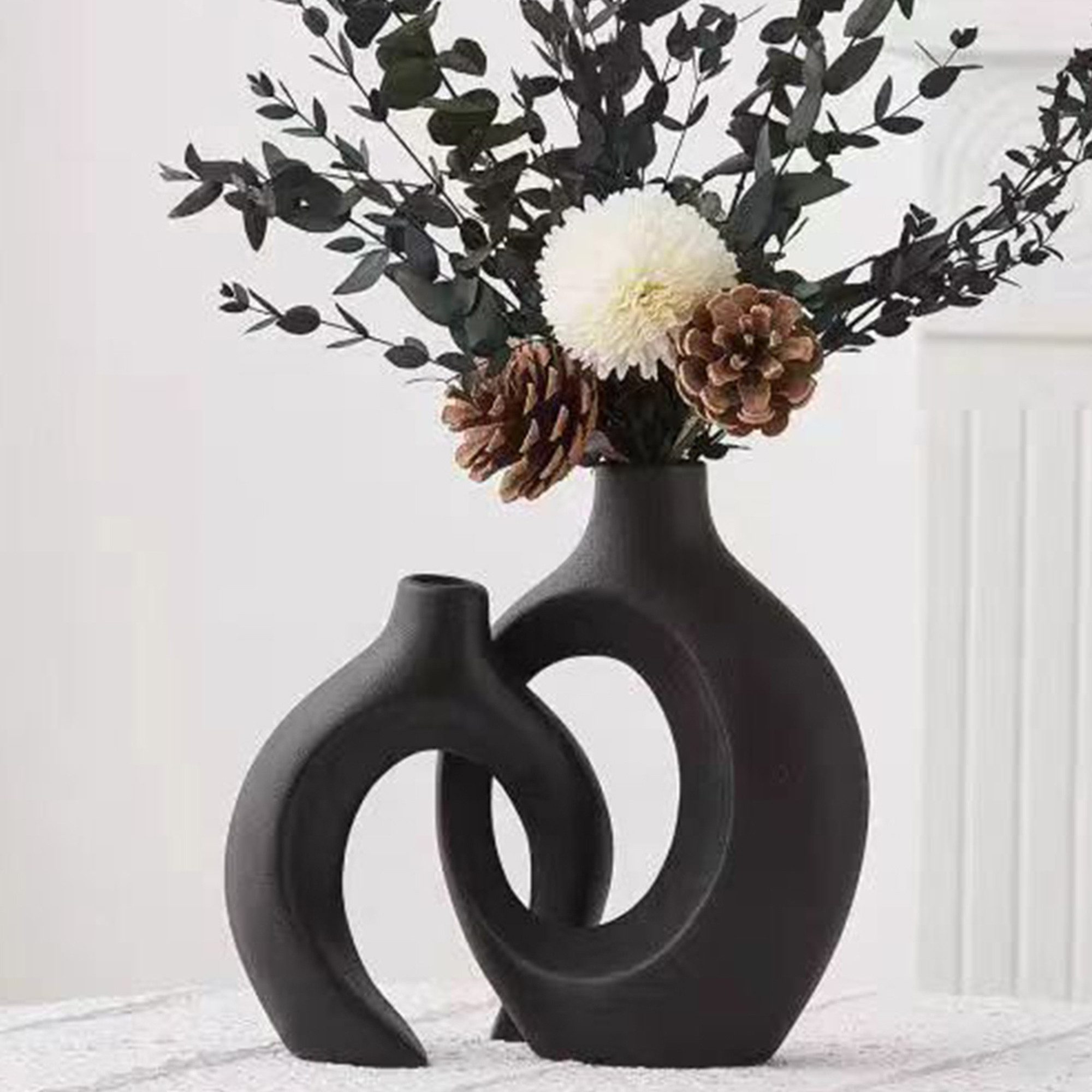 Masbekte Dekovase 2er-Set Keramik Vase, Matte günstig online kaufen