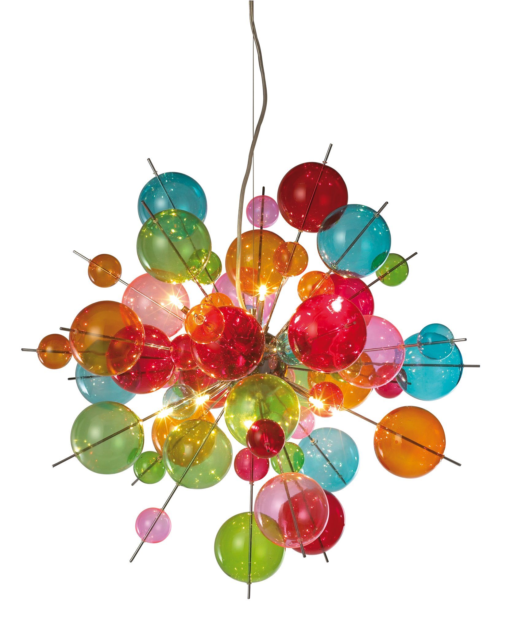 näve Pendelleuchte Explosion, ohne Leuchtmittel, Hängeleuchte,metall,glas,multicolor, 10xG9 max.20W