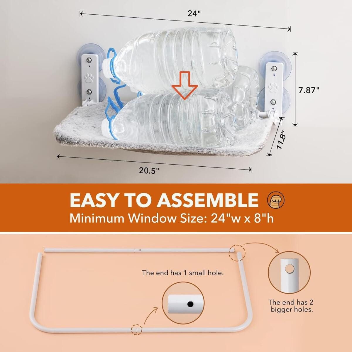 FELIXLEO Katzenliege Katzen Hängematte Fensterplatz 54x30cm Klappbar mit Sa günstig online kaufen