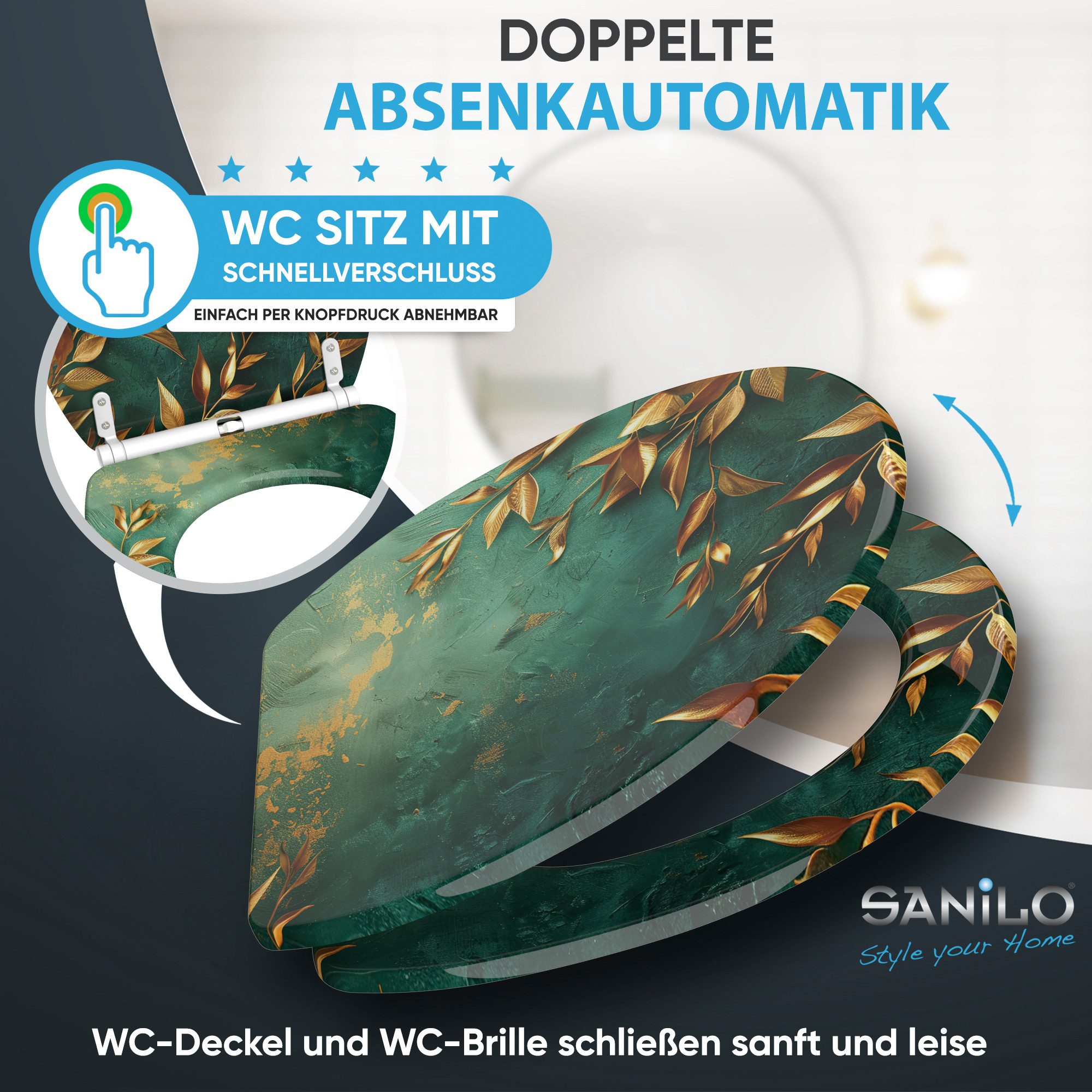 Sanilo WC-Sitz mit Absenkautomatik & Top Fix in vielen Designs, hochwertig, abnehmbar, leichte Montage von oben, mit Schraubenzieher – Bild 3 von 5