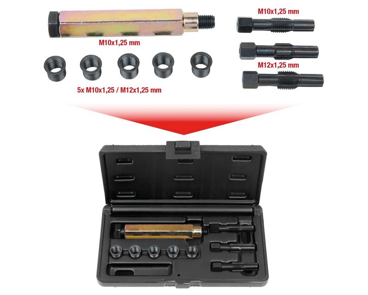 Thumbnail - KS Tools Gabel- und Ringschlüssel THREADfix Reparatur-Satz M10x1,25 f.Glühkerzen,9-tlg (150.5050)