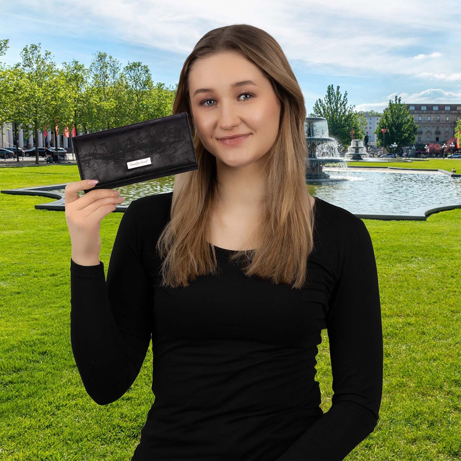 Jennifer Jones Geldbörse JENNIFER JONES Damen Geldbörse Geldbeutel Brieftasche Portmonee XXL, Damen Geldbörse klappbar mit Reißverschluss Portemonnaie Geldbeutel