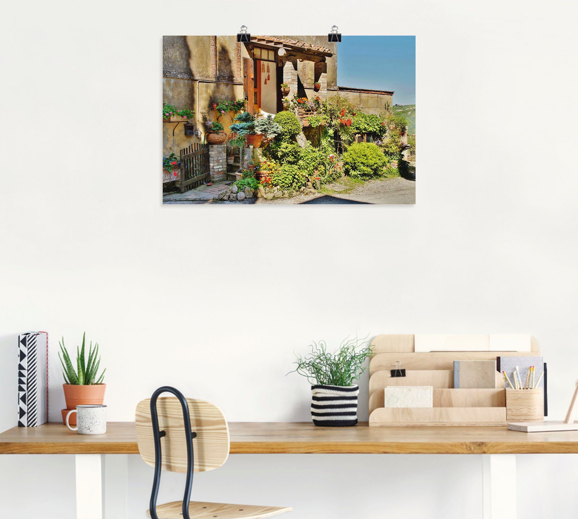Wandbild in Poster Gebäude (1 als Toskana, oder in versch. Kleines Wandaufkleber St), Größen der Leinwandbild, Artland Paradies Alubild,