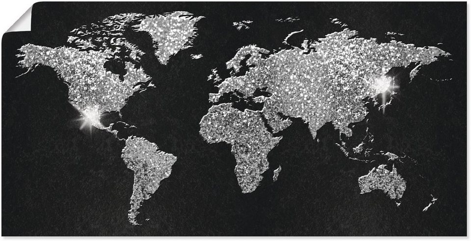 Wandbild 60x60cm Amerika Karte Globus Weltkarte Leinwand Bild GERAHMT art.work