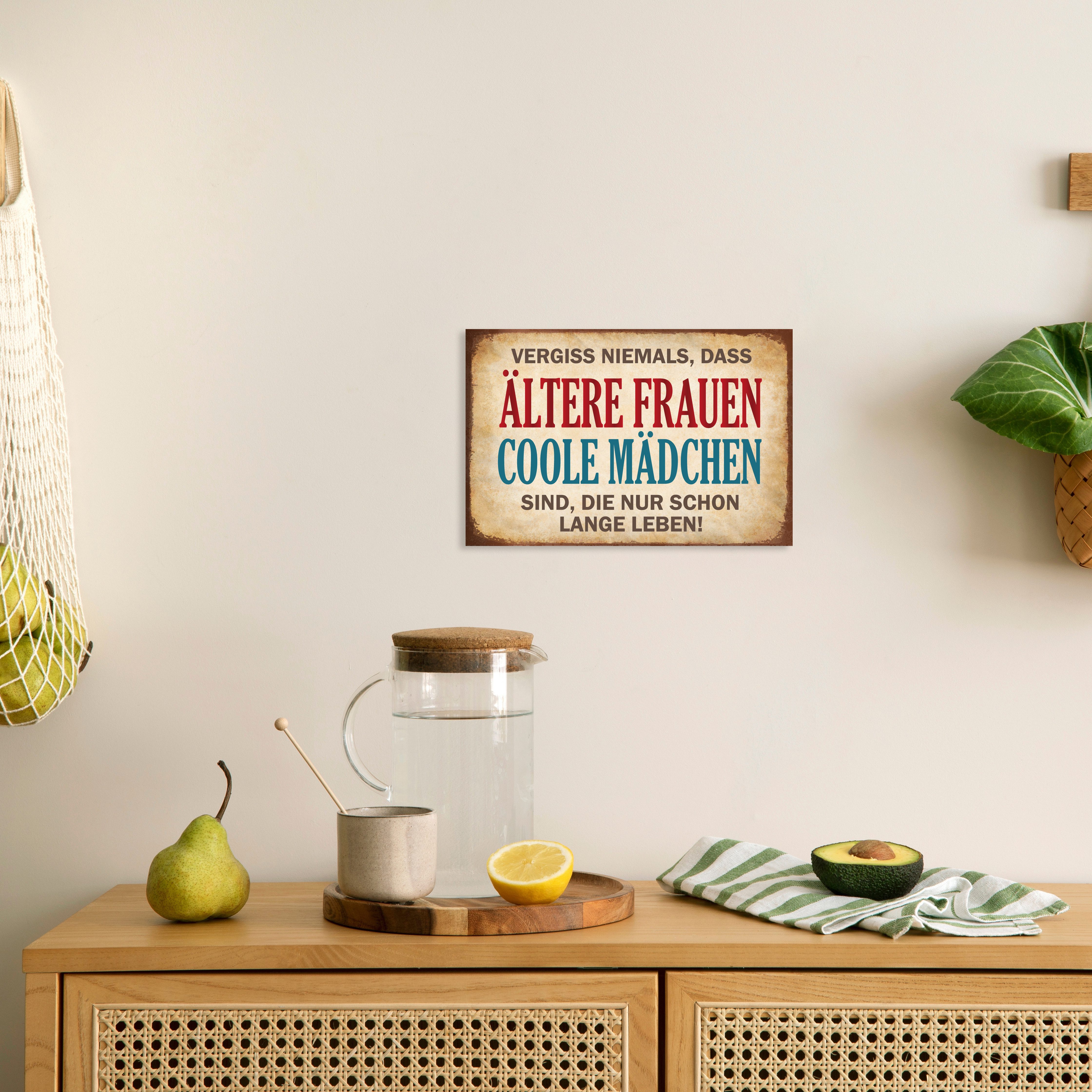 queence Alu-Dibond-Druck Ältere Frauen, coole Mädchen, Sprüche, Sprüche & Texte, Witzige Sprüche, Schild