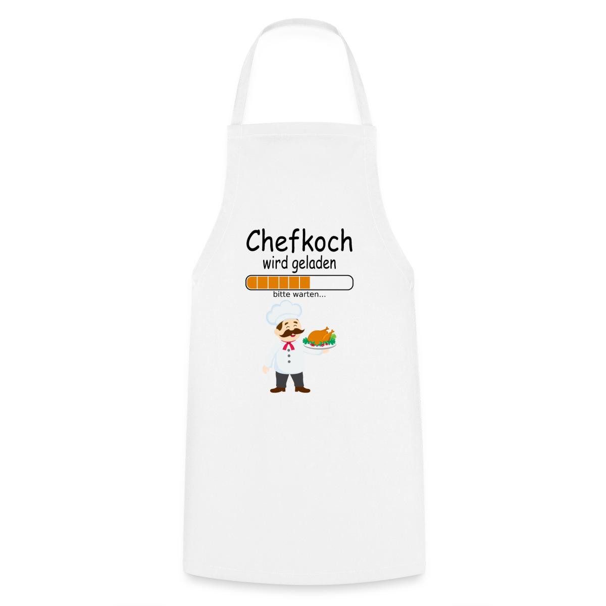 Spreadshirt Kochschürze Chefkoch Wird Geladen Kochschürze, (1-tlg)