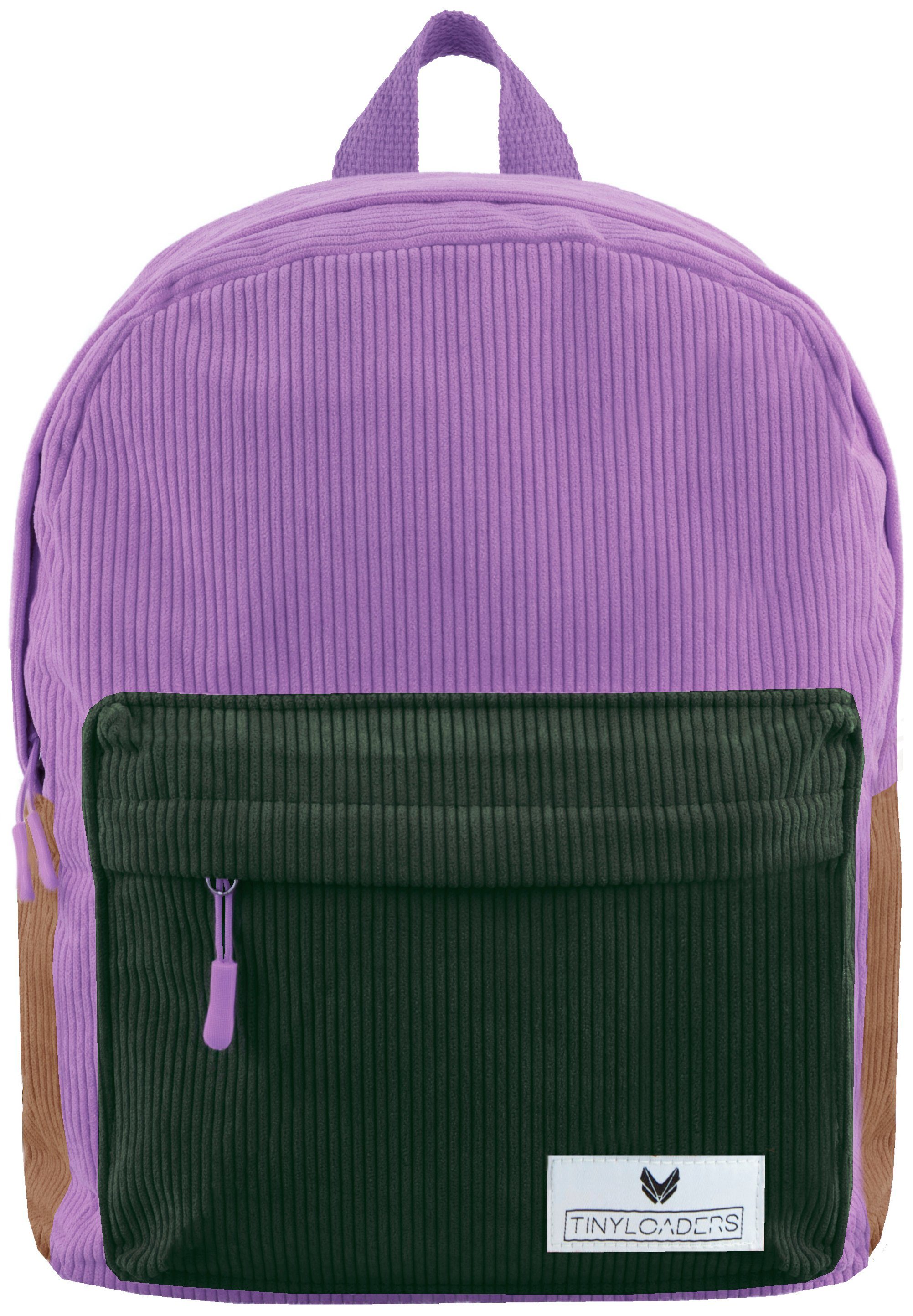 Innentasche, Zipper, TINYLOADERS Kinder, Rucksack Lavender Rucksack Kordrucksack Kordrucksack, Kinder Backpack PFC-frei, Kinderrucksack Robuste Kord Kinderrucksack