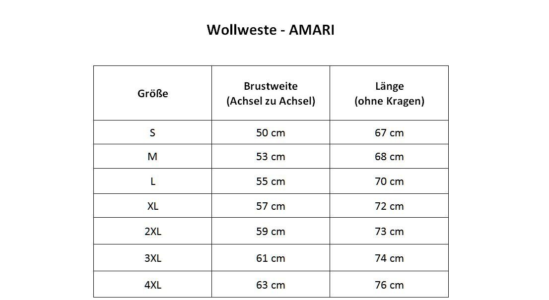 Hollert Fellweste Wollweste Amari Unisex Merinowolle weich & kuschelig Beige warm Reißverschluss