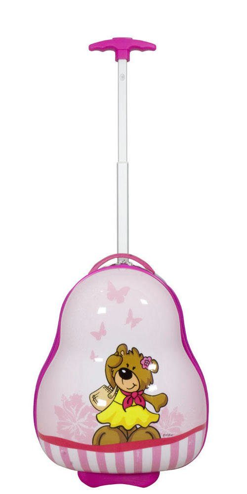 Warenhandel König Kinderkoffer Kinderkoffer Bär, 2 Rollen, mit Motiv, Leichtlaufrollen mit LED-Licht