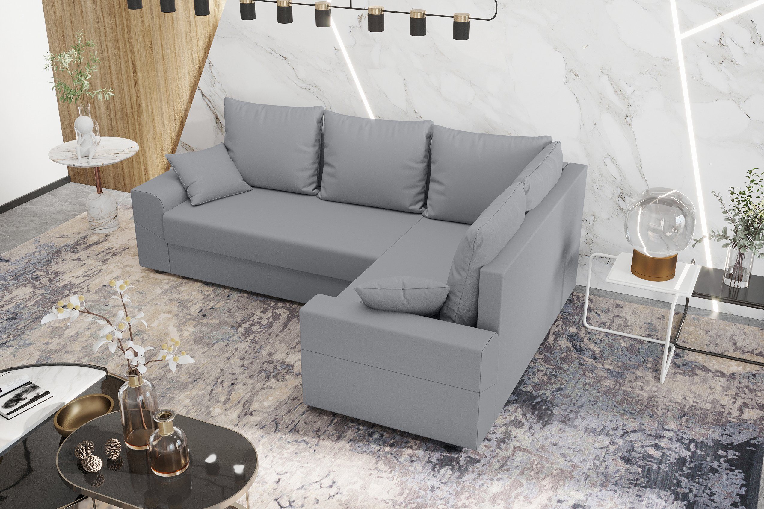 Eckcouch, Sofa, Sitzkomfort, Ecksofa Bettfunktion, Modern Stylefy L-Form, Montero, Design mit Bettkasten, mit