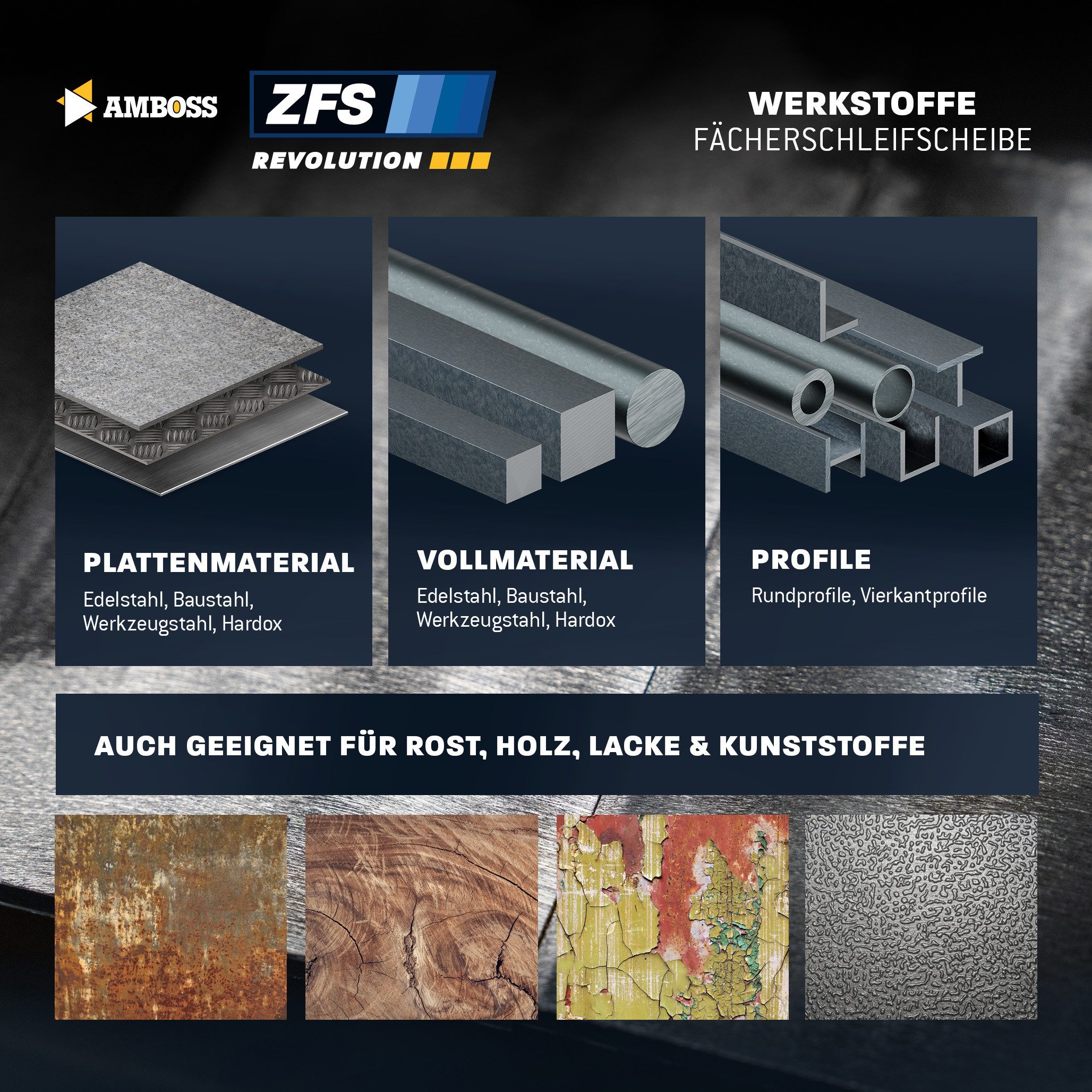 Amboss Werkzeuge Schleifscheibe 10x Amboss ZFS Fächerschleifscheibe Korn:40 Ø115mm