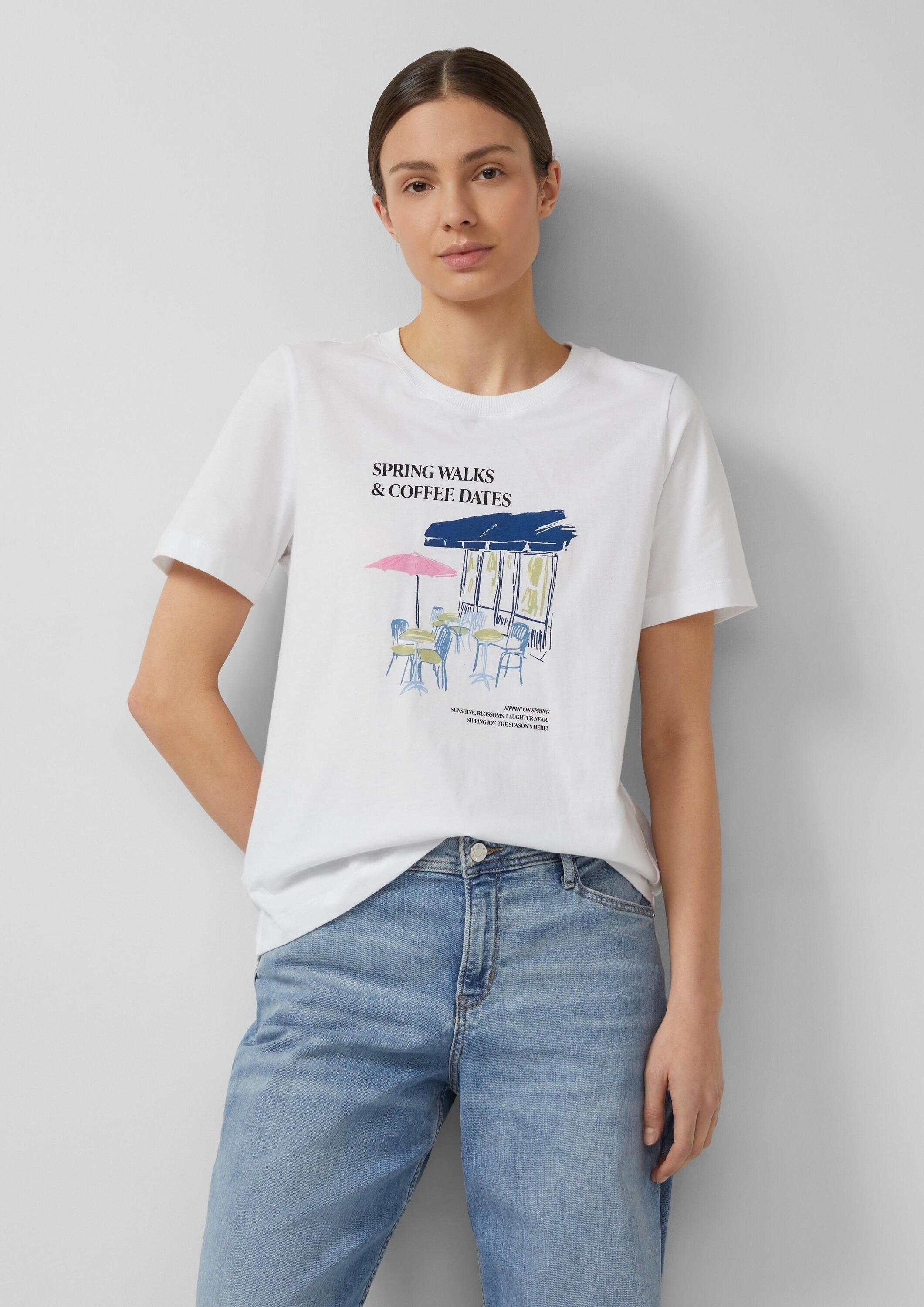 s.Oliver Kurzarmshirt T-Shirt T-Shirt mit Frontprint