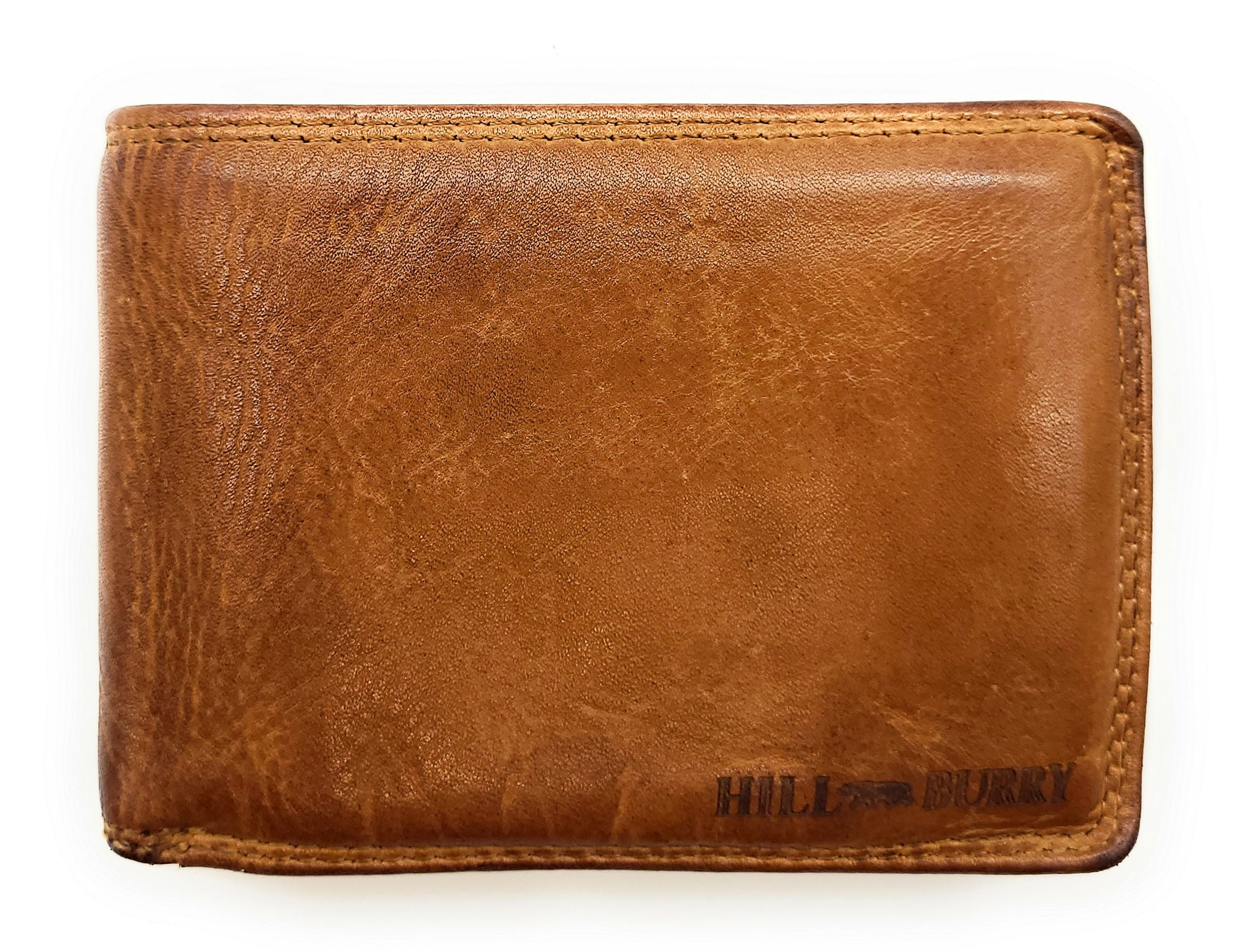 Hill Burry Geldbörse flaches echt Leder Portemonnaie mit RFID Schutz, Waschleder, Slimline, ideal auch für die Hosentasche