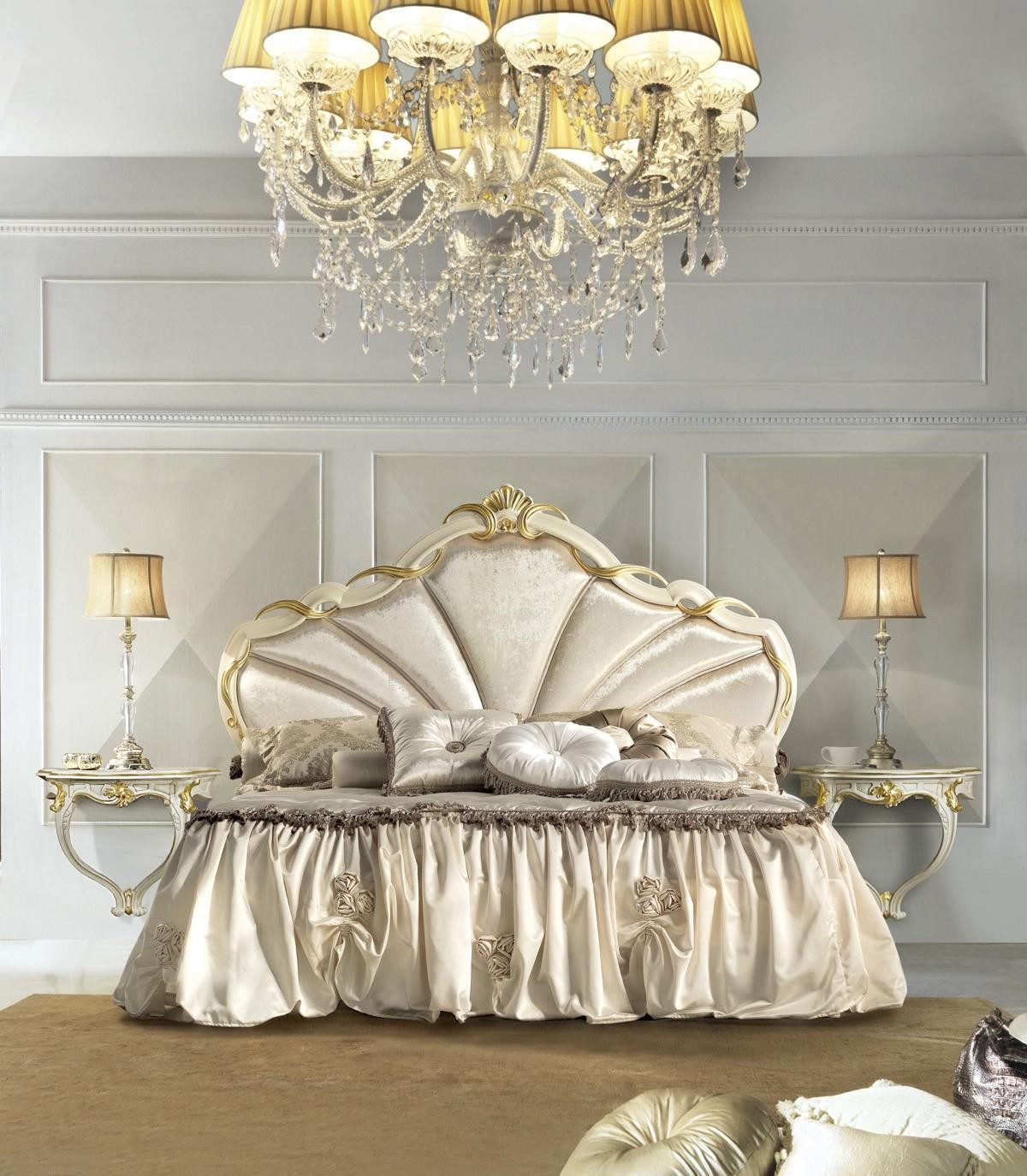 Xlmoebel Schlafzimmer-Set 3-teiliges Bett-Set mit 2 Nachttischen im klassischen Luxusdesign, (3-tlg), Made in Europa
