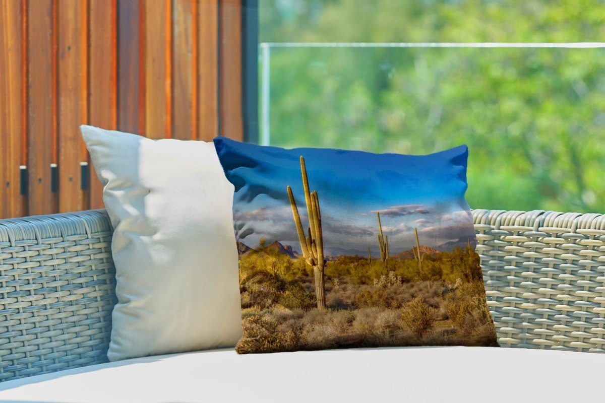 Kaktus Arizona, bei MuchoWow Outdoor-Dekorationskissen, Kissenhülle Polyester, Sonnenuntergang Dekokissen in Dekokissenbezug,