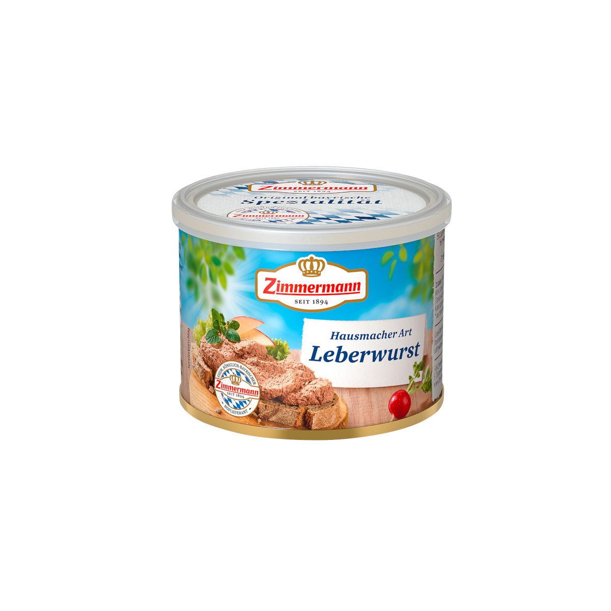 Zimmermann Wurstkonserve, Zimmermann Hausmacher Leberwurst grob Herzhaft und Lecker 200g