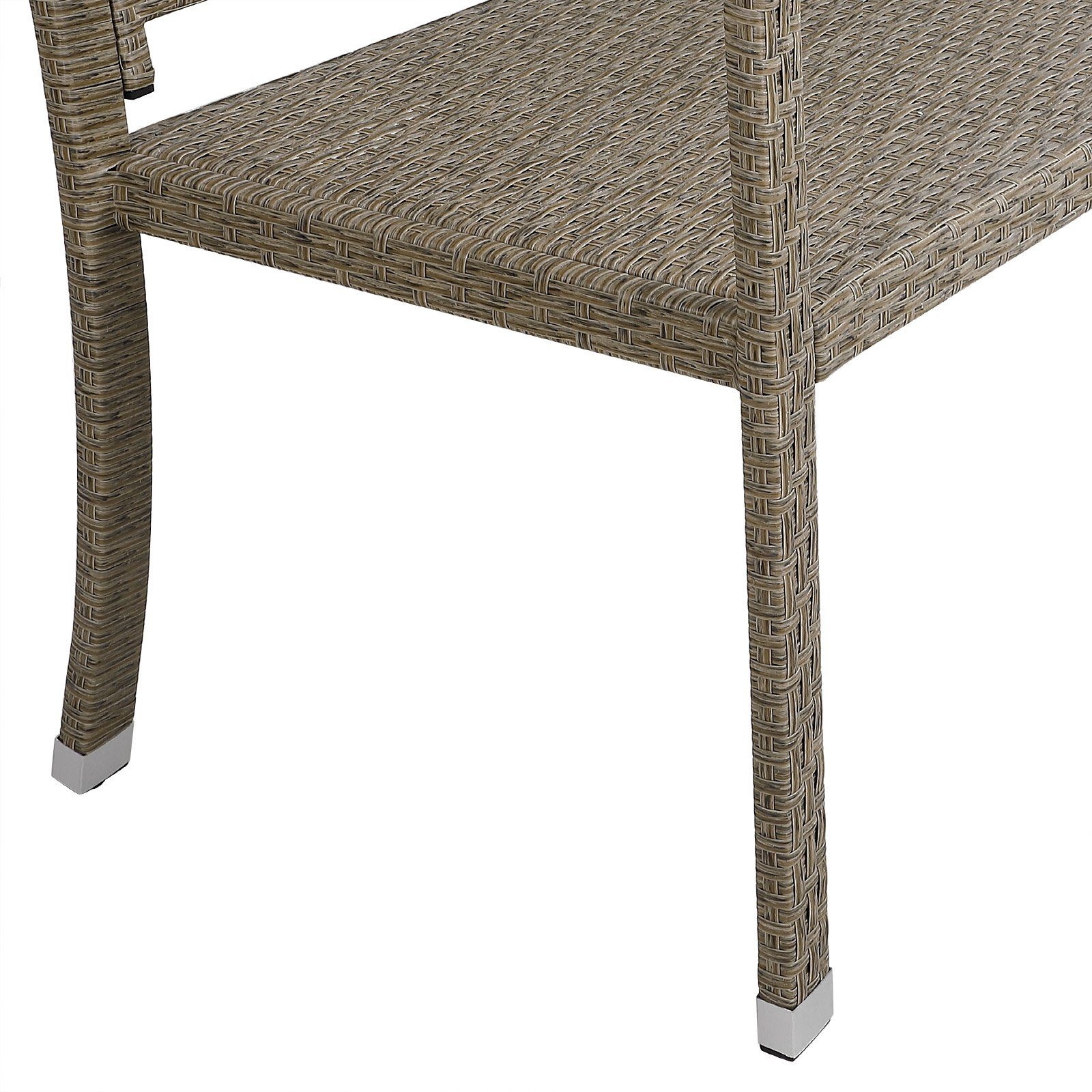 Casaria Gartenbank, Sitzbank Wetterfest 320kg Belastbar Garten Bank Polyrattan Creme