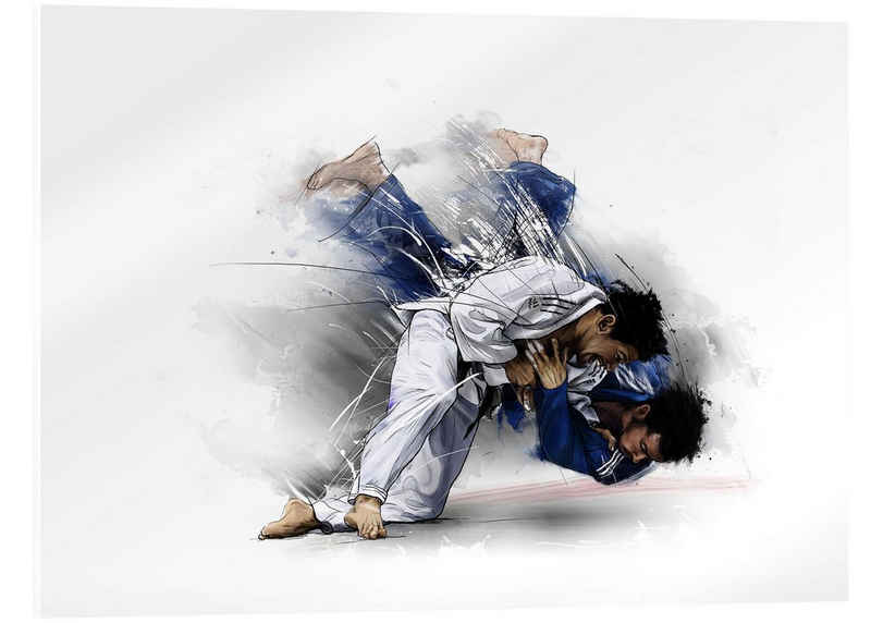 Posterlounge Acrylglasbild Tompico, Judo, Fitnessraum Illustration