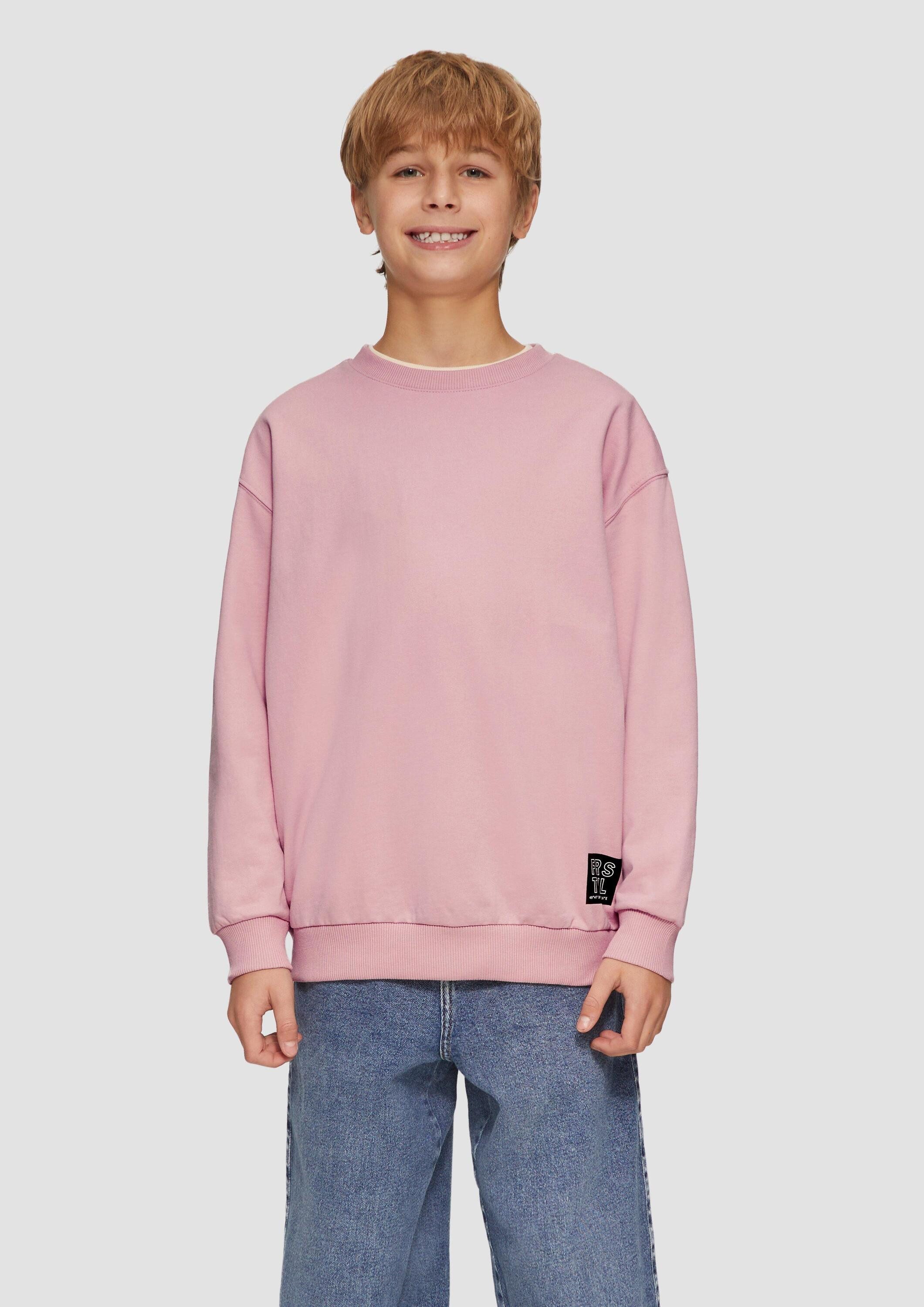 s.Oliver Sweatshirt Sweatshirt Unisex Sweatshirt mit Rippbündchen und Print – Bild 4 von 5