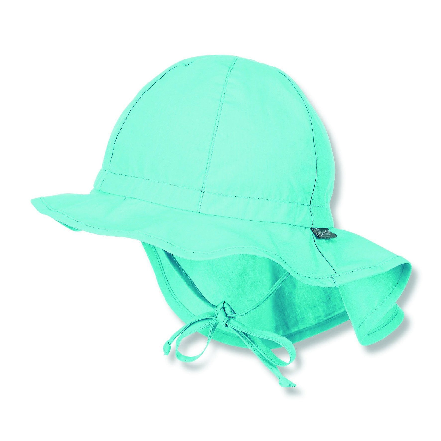 mit (1-St., den für UV-Popeline Nackenschutz Sonnenschutz Größenregulierungsband Flapper grün aus dunkel Mütze Sterntaler® und Sommer) Schirmmütze idealer Sommerhut