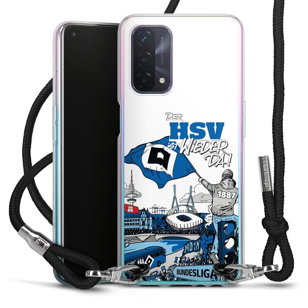 DeinDesign Handyhülle Hamburger SV Offizielles Lizenzprodukt Aufstieg, Oppo A54 5G Handykette Hülle mit Band Case zum Umhängen