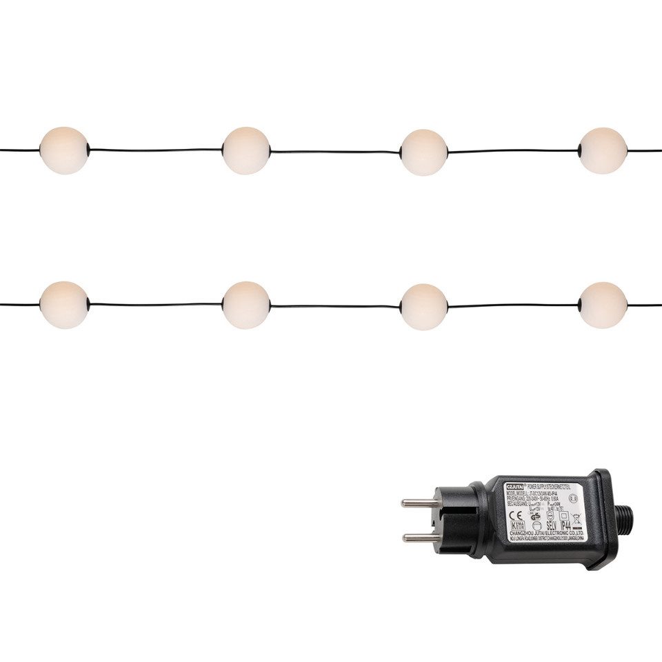 Qazqa Außen-Stehlampe Malai, LED fest integriert, (nicht austauschbare) LED, Weiß, Modern, Kunststoff, 14-flammig