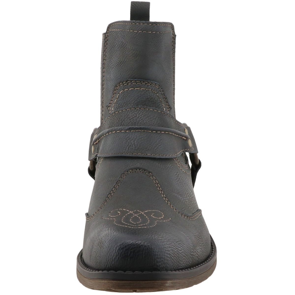 Mustang Shoes 36M0031001-coal Stiefelette Western/Biker-Boot mit markantem Stiefelband – Bild 5 von 5