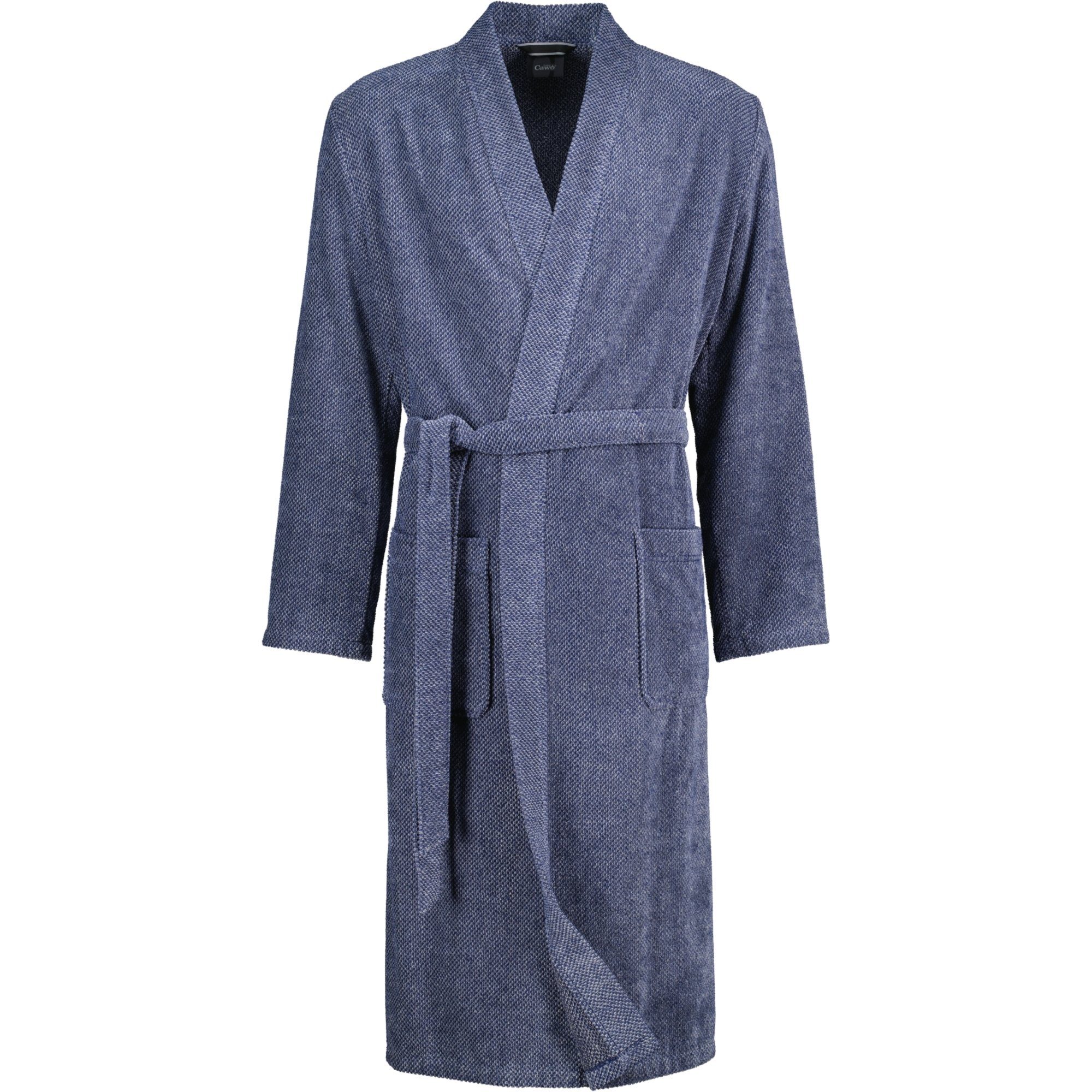 Kimono Baumwolle Kimono, Herrenbademantel Cawö 5507 Velours, 100% Streifen