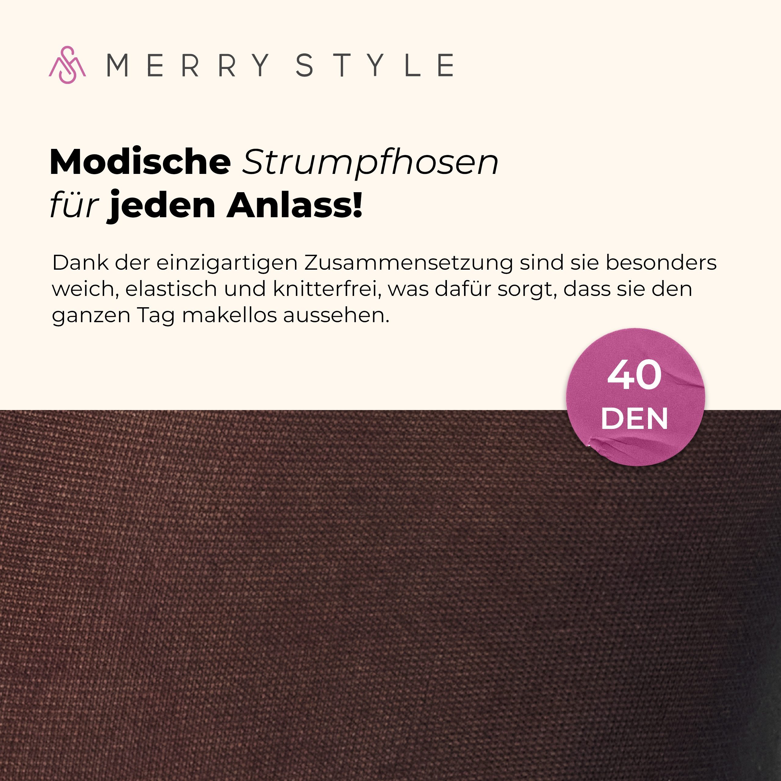 Merry Style Strapsstrümpfe Damen halterlose Mikrofaser 40 DEN Strümpfe mit Spitze MS 791