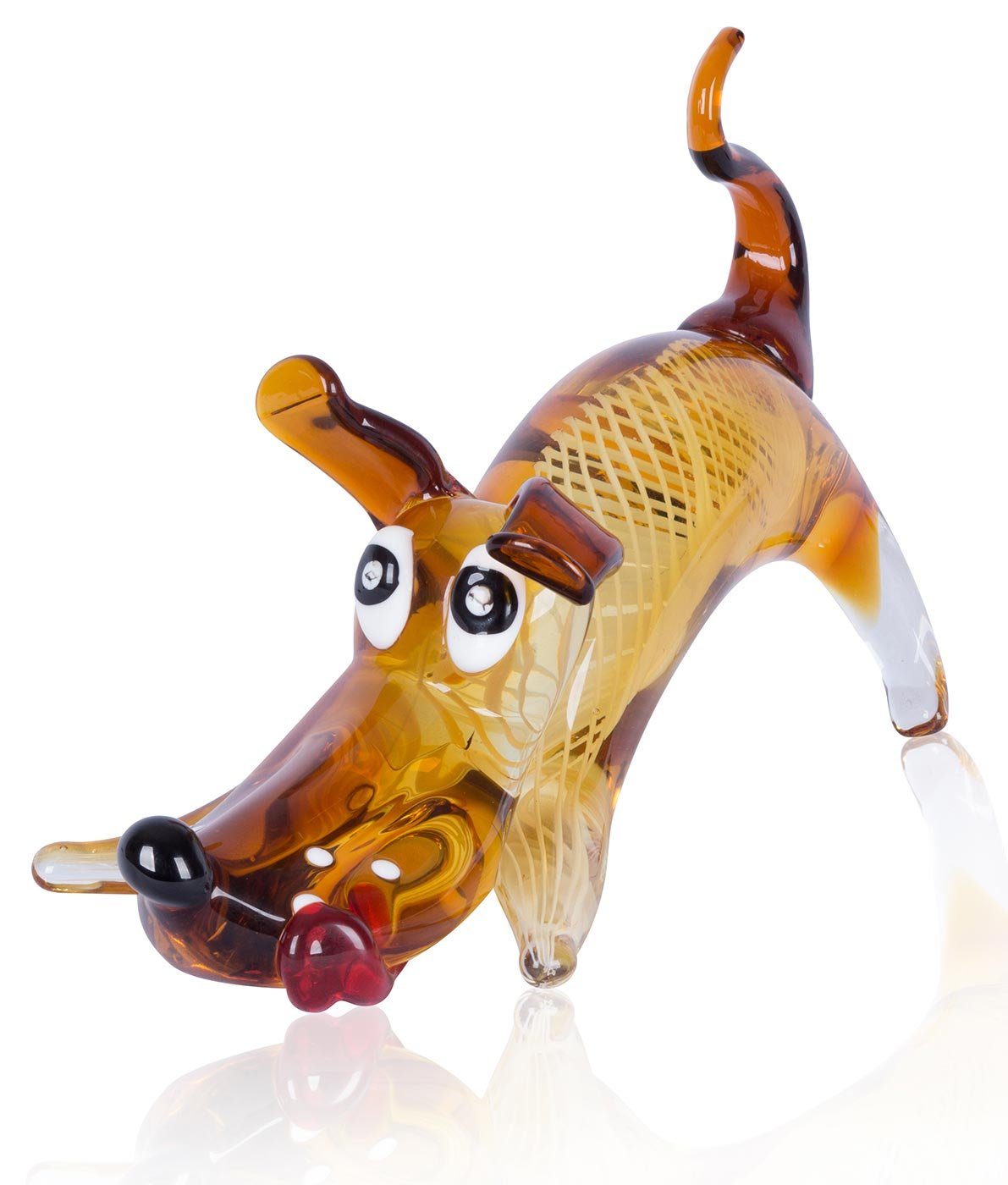 Hund Skulptur Skulptur, Deko Glasfigur Designer Levandeo® Glas 16x20x30cm