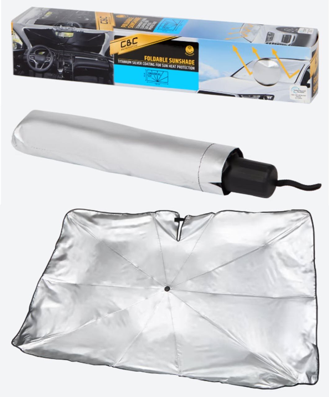 Spectrum Sonnenschirm Faltbarer Sonnenschirm Universal 78 x 130 cm