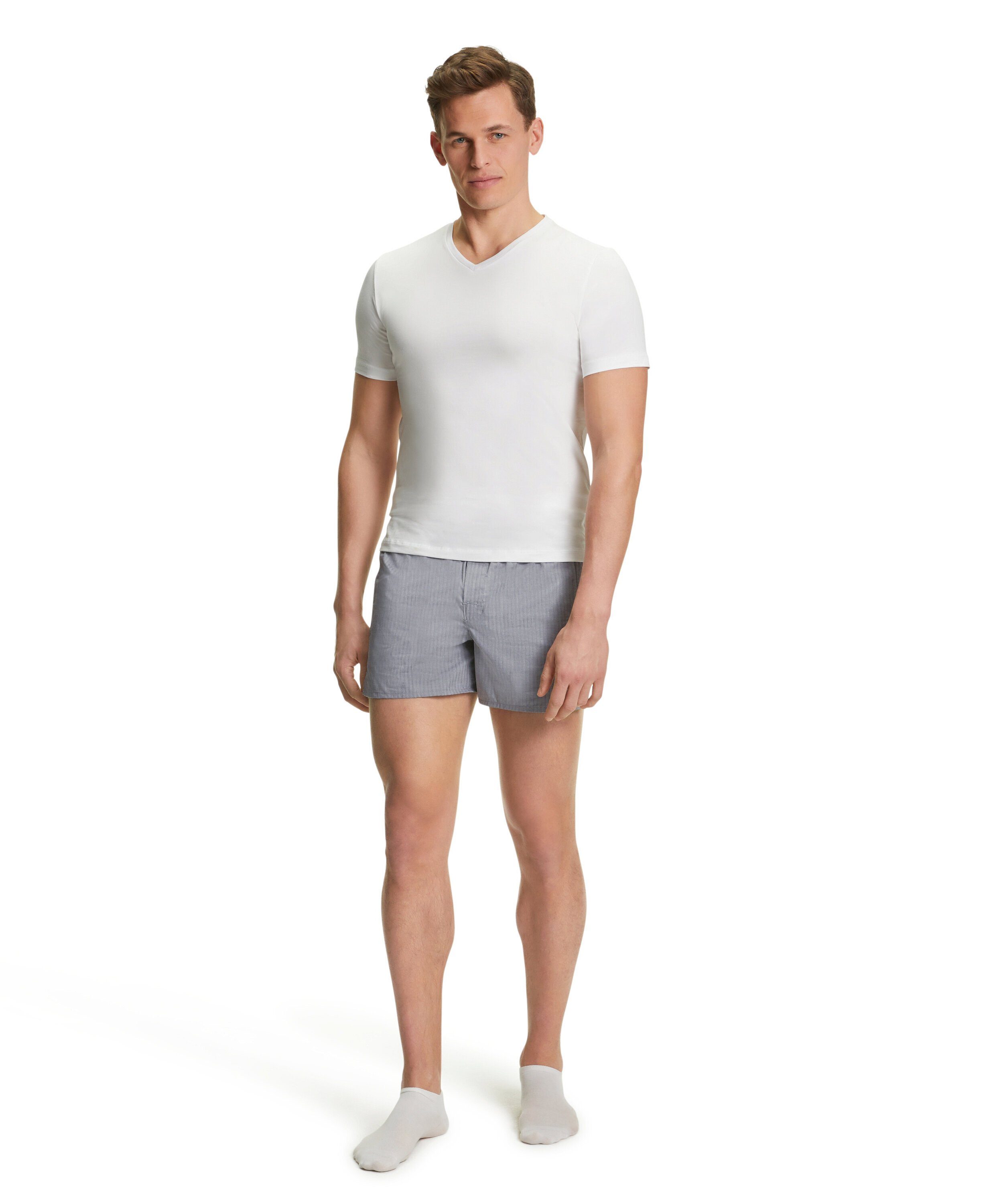 FALKE Boxershorts (1-St) Feinster Twill black/white (3220) aus Baumwolle