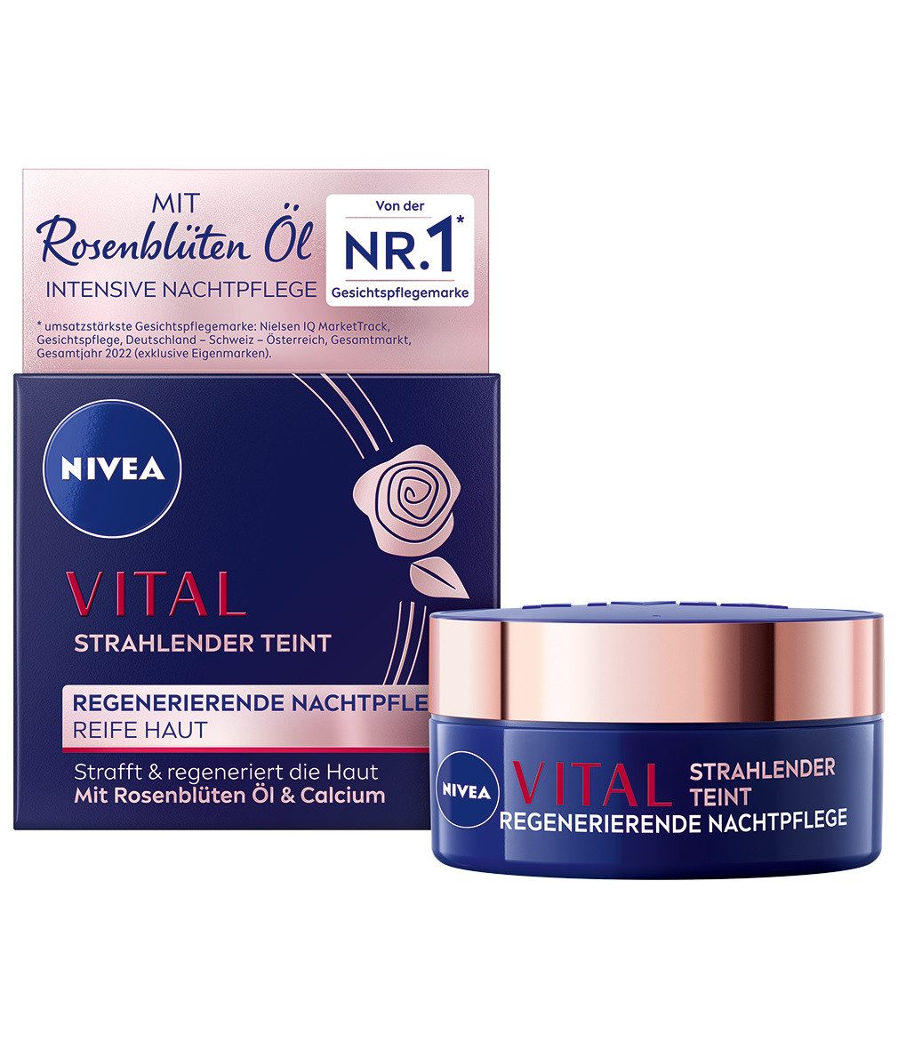 Nachtcreme Vital strahlender Teint regenerierende mit Rosenblüten-Öl