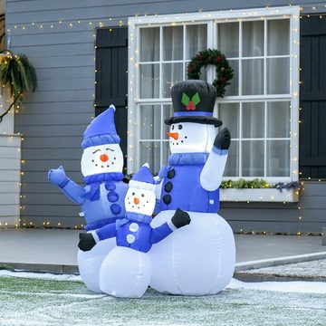 HOMCOM Weihnachtsfigur LED Schneemannfamilie aufblasbar