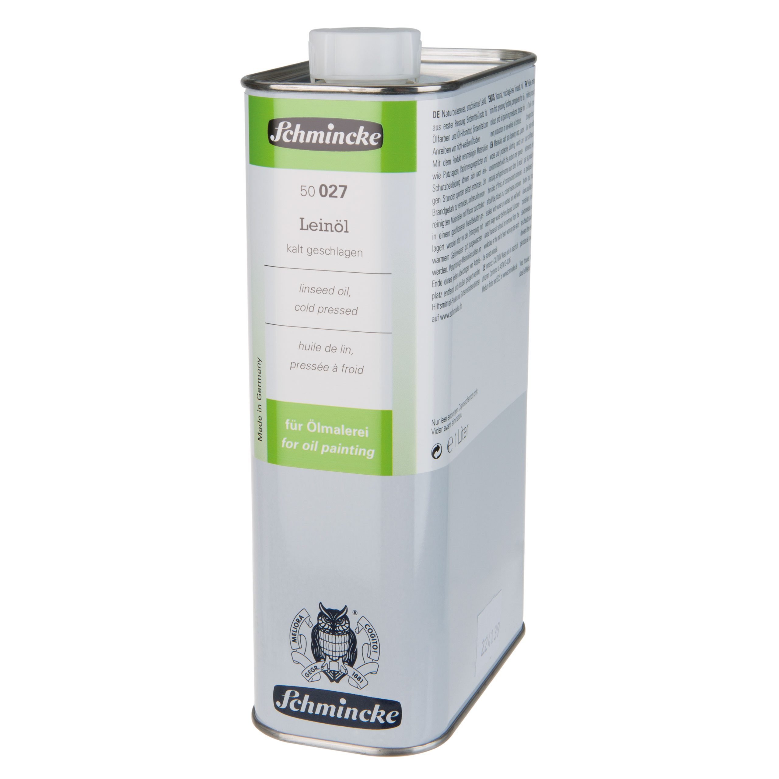 Schmincke Ölfarbe Leinöl kalt geschlagen - 1000ml Öl Hilfsmittel 50 027 029