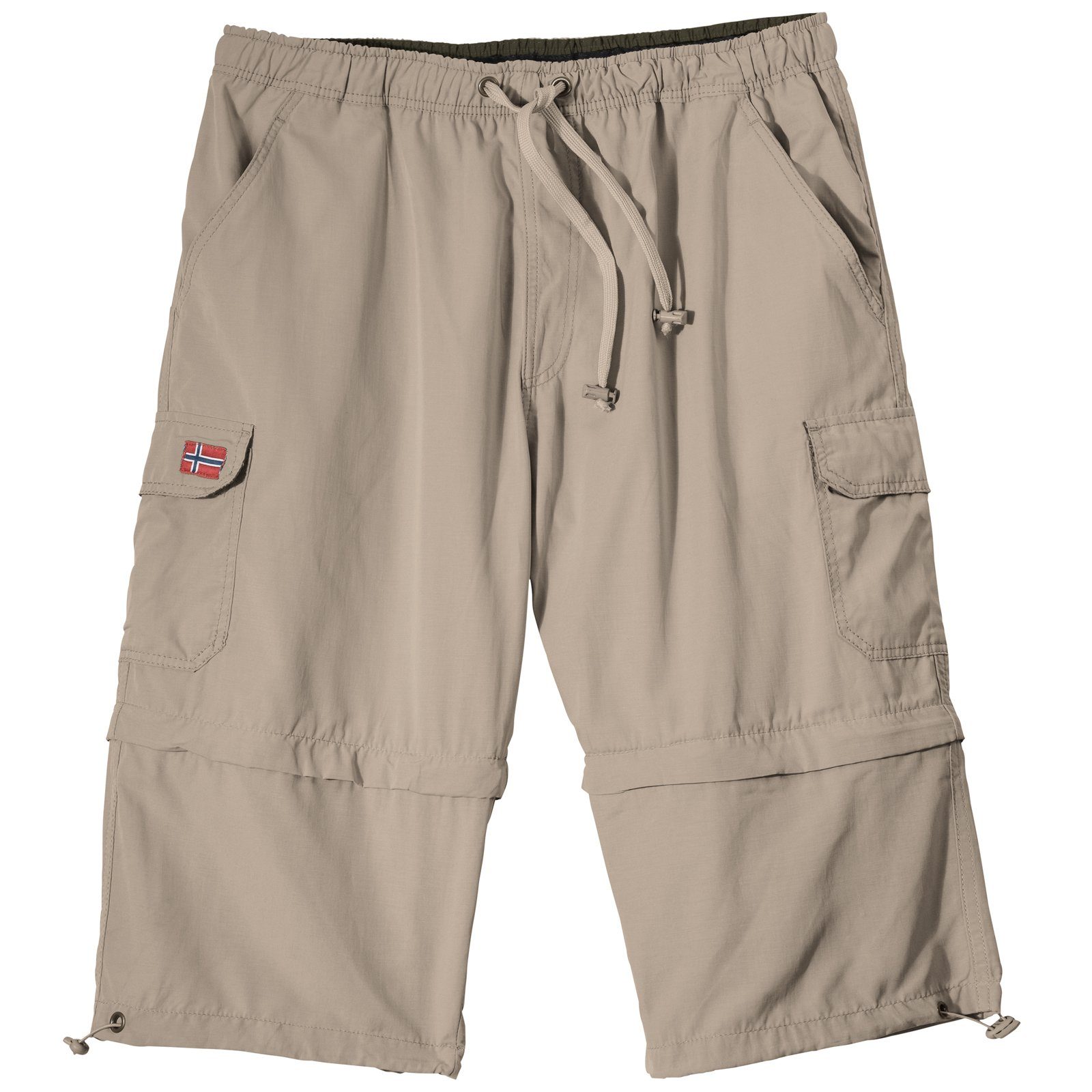 ABRAXAS Bermudas Abraxas Zipp-off-Bermuda Gummibund sand Übergröße