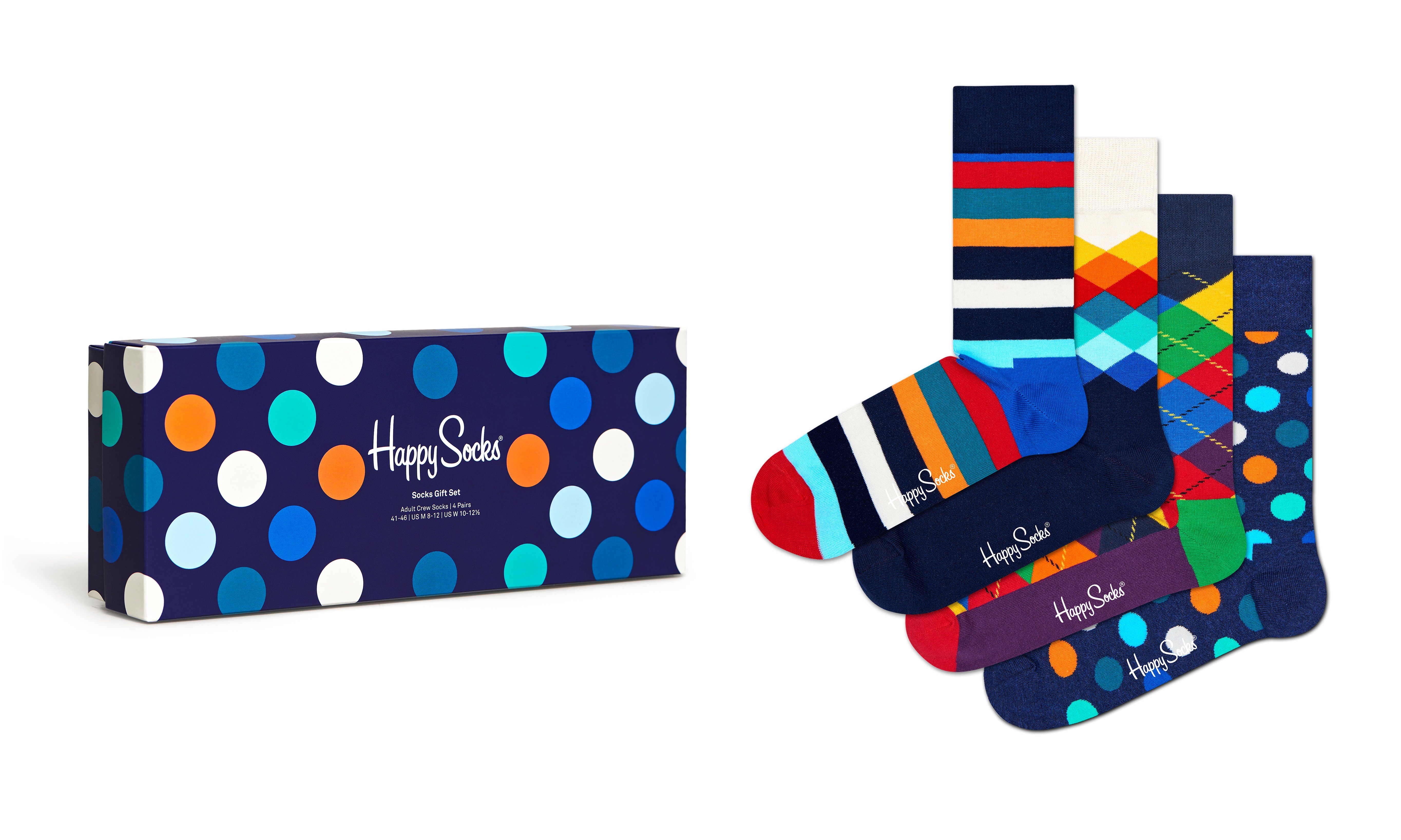 Happy Socks Socken Socks Socken 4-Paar) Bunte Navy im Multi-Color Pack (Packung, Gift 4er Set